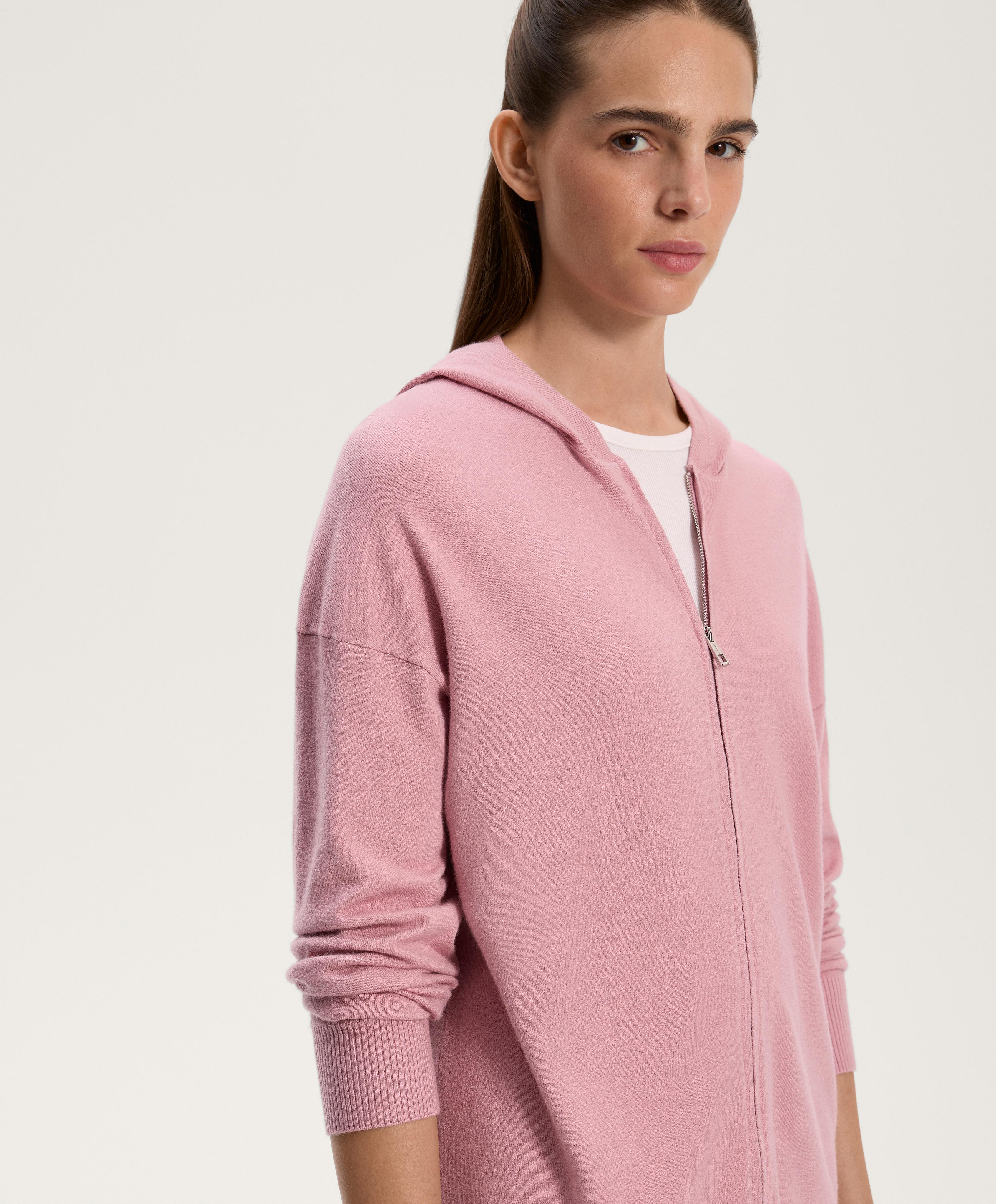 Chaqueta larga punto capucha