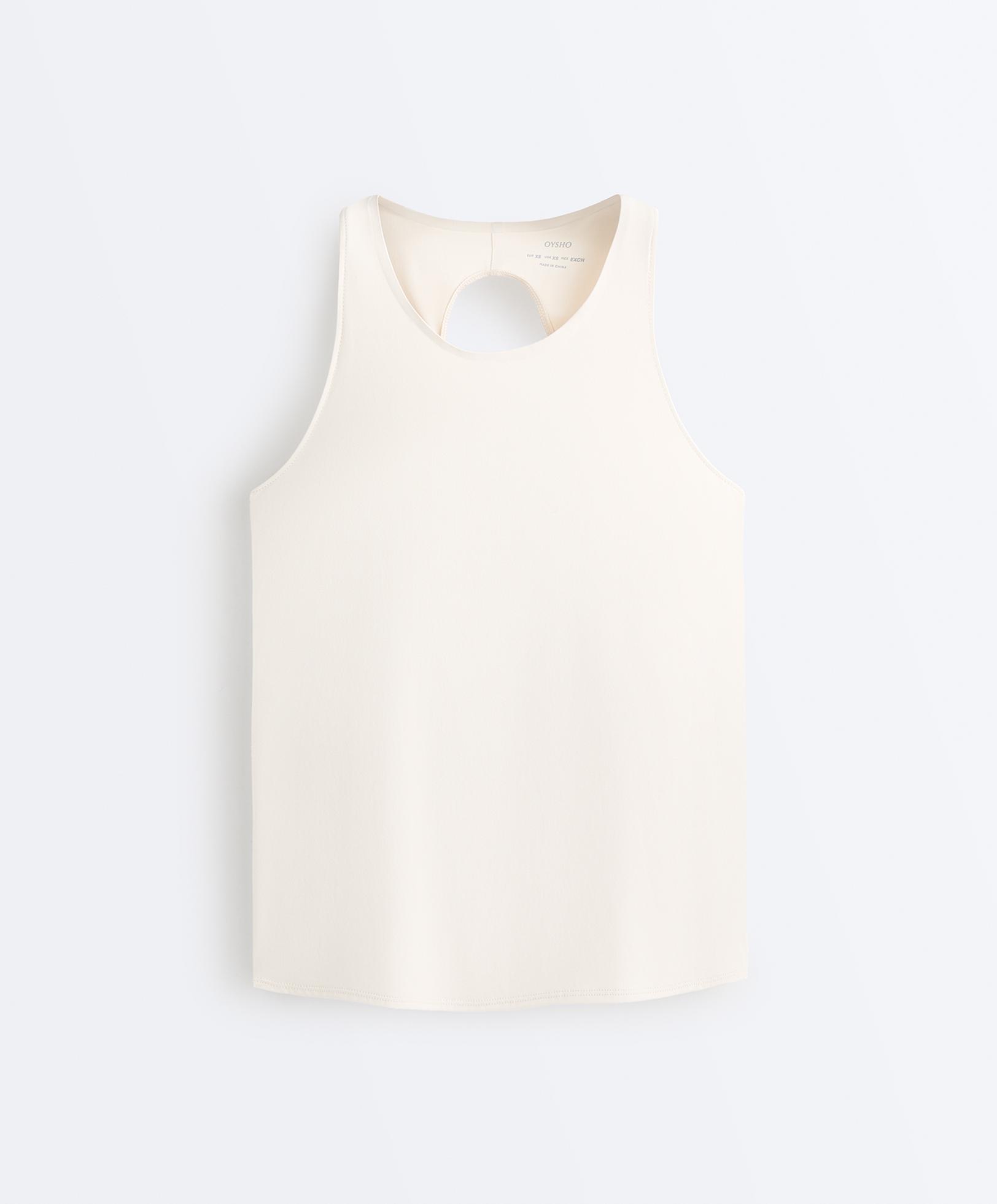 Comfortlux cross-back T-shirt — PALE ECRU