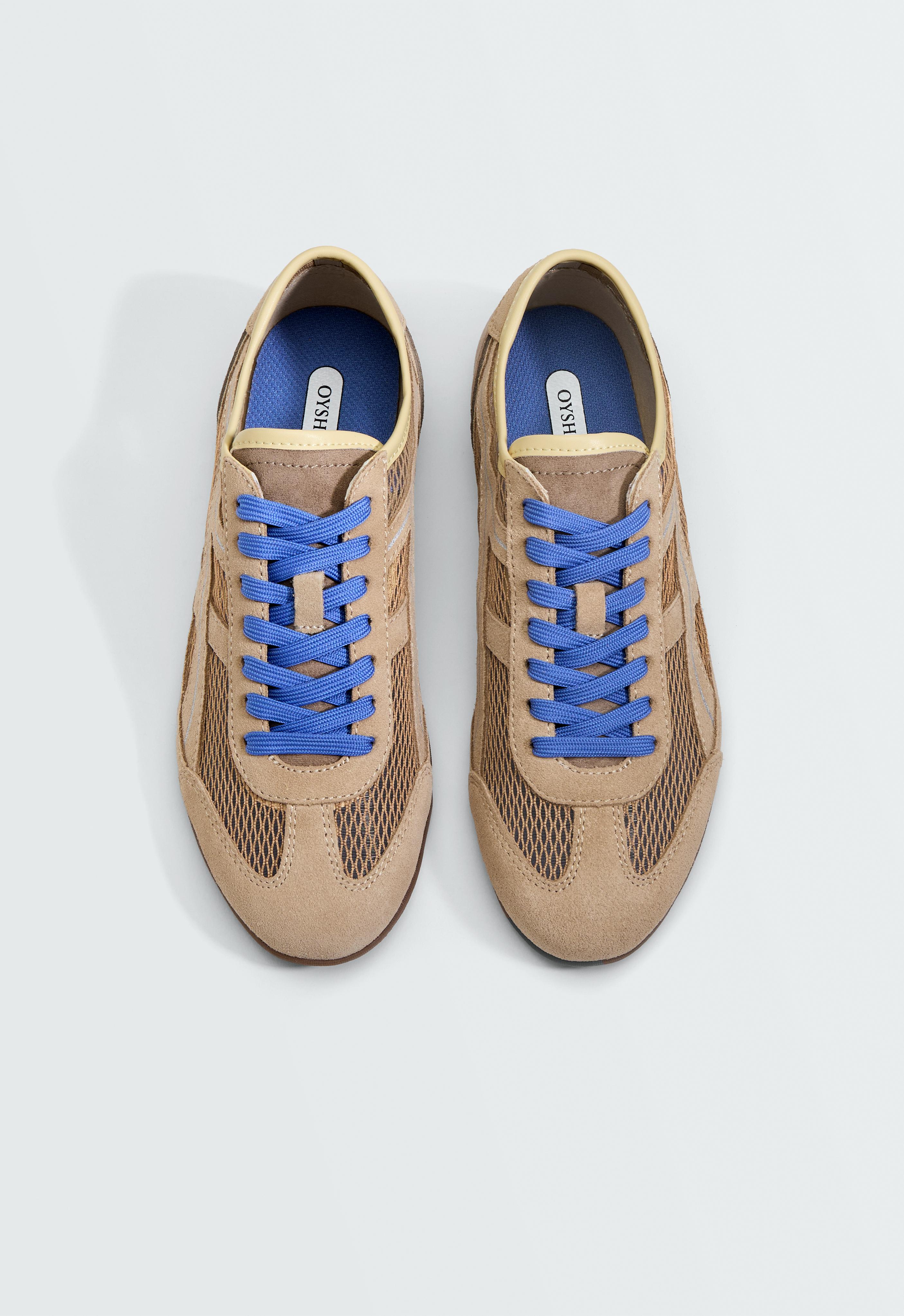 Split-suede and mesh trainers Split-suede and mesh trainers
