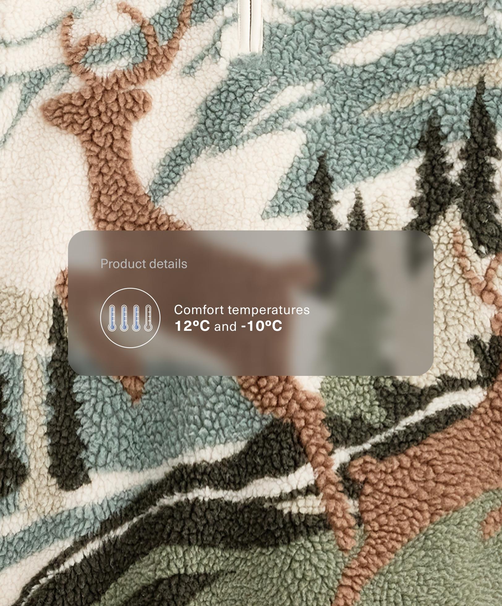 Deer landscape faux-shearling sweatshirt - Sale