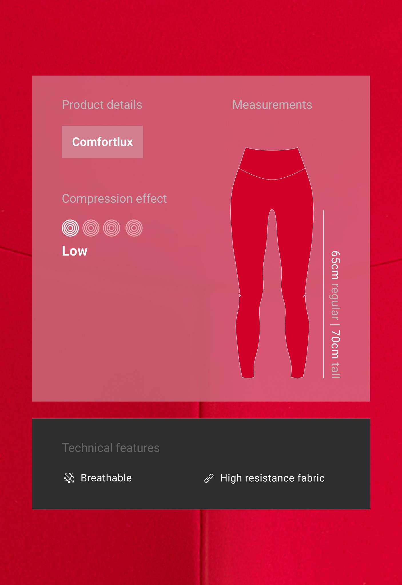 Comfortlux high-waisted ankle-length leggings — STRONG RED
