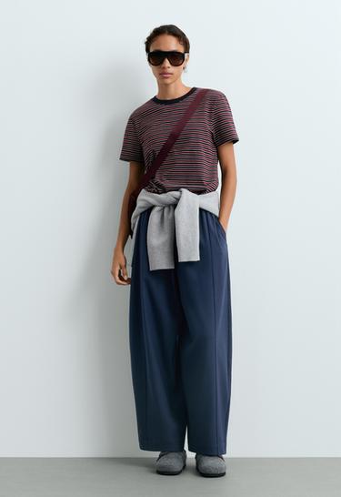 Striped regular-fit short-sleeved T-shirt — NAVY BLUE 1