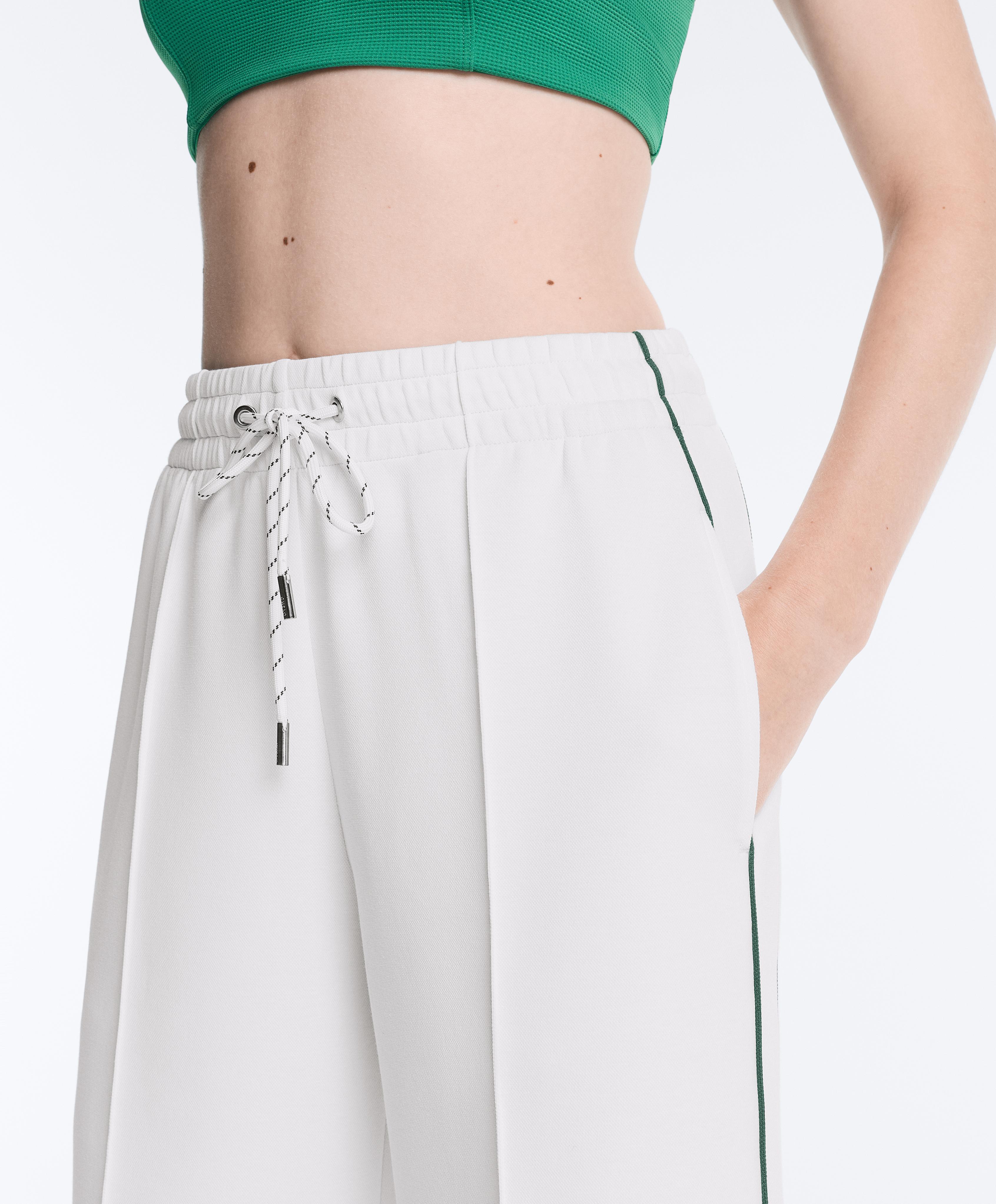 Pantalón recto nervio piqué con algodón piping Pantalón recto nervio piqué con algodón piping