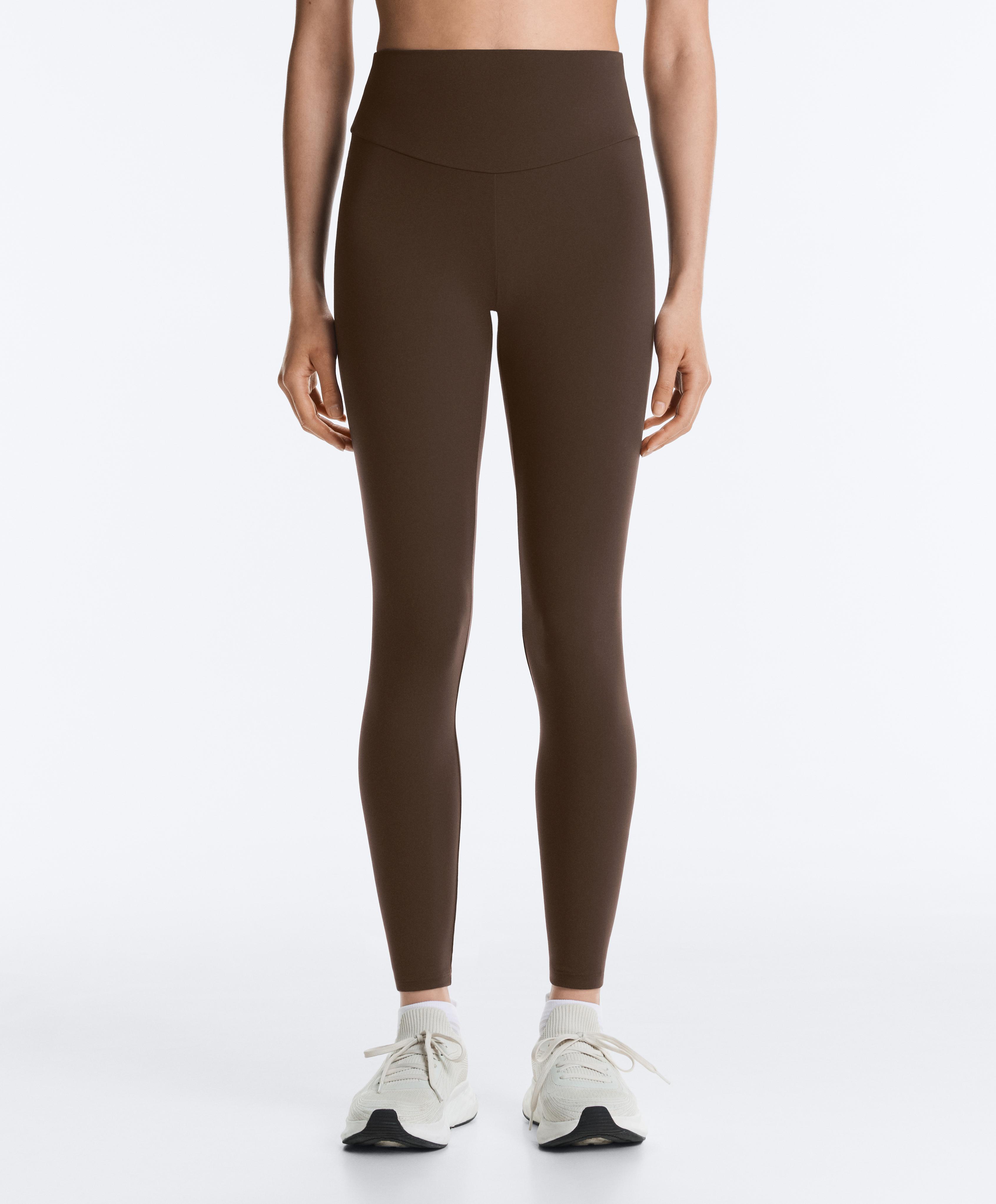 Comfortlux high-waisted ankle-length leggings — DARK BROWN