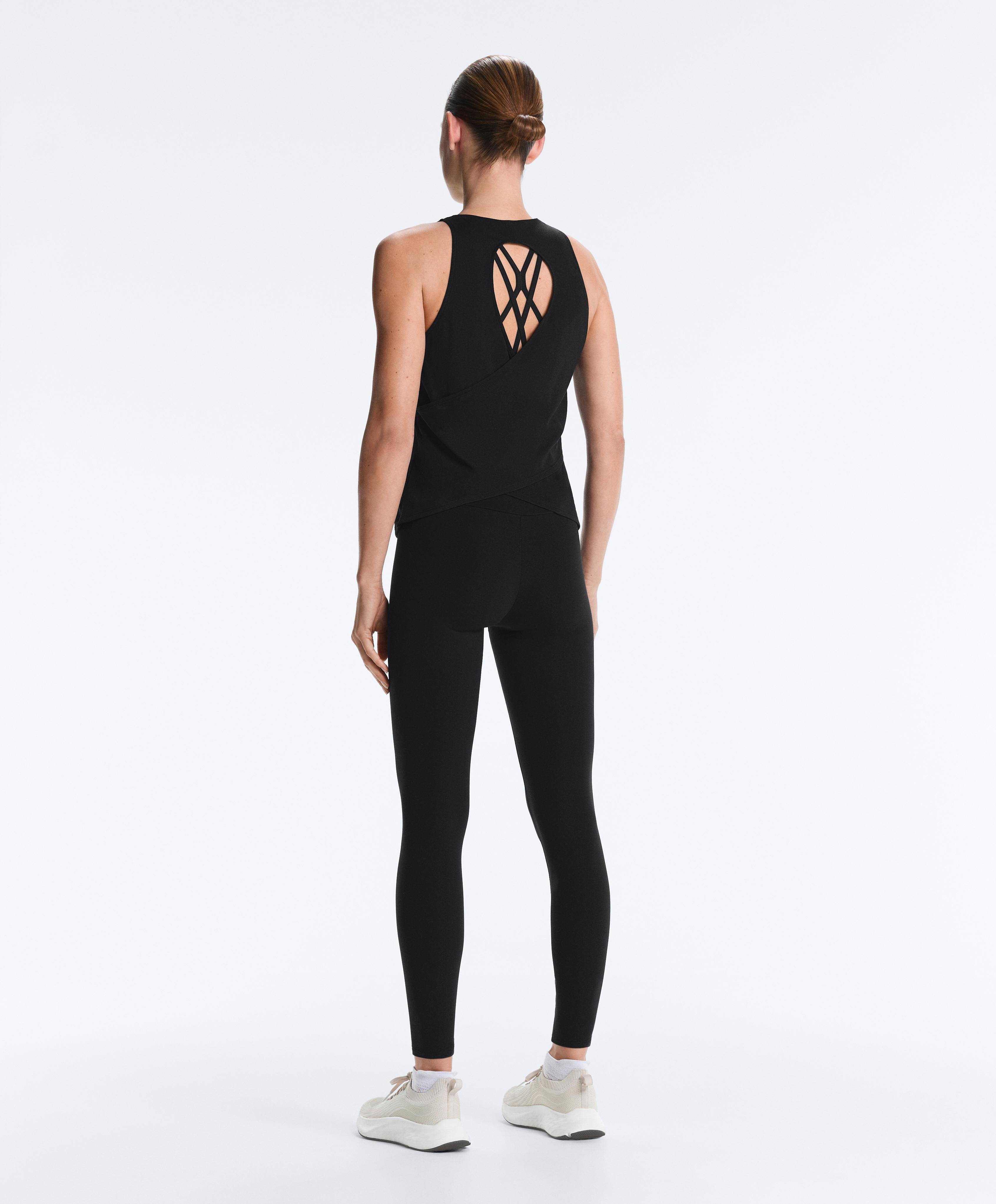 Comfortlux cross-back T-shirt — BLACK