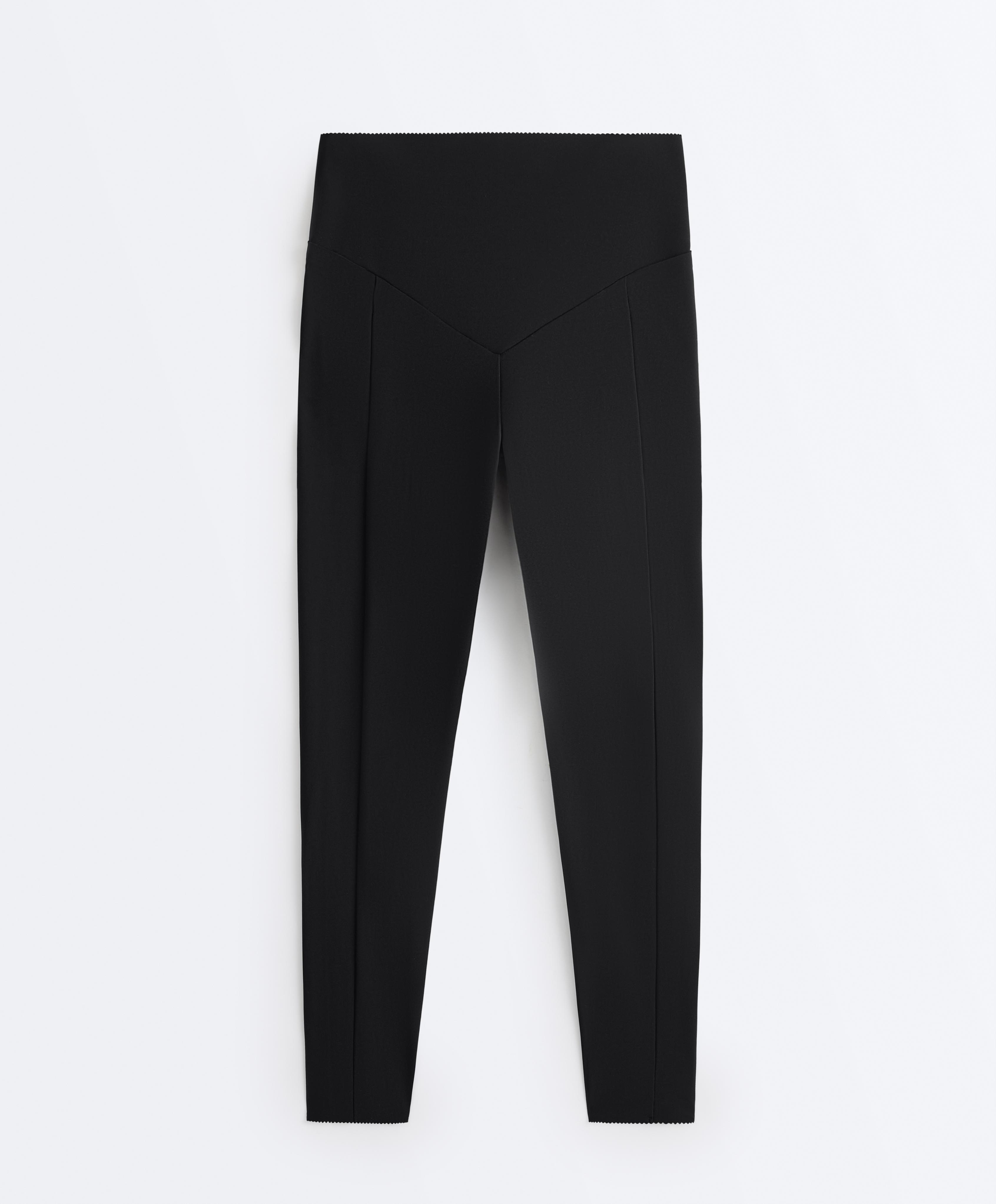 Compressive high-waisted pocket ankle-length leggings — BLACK
