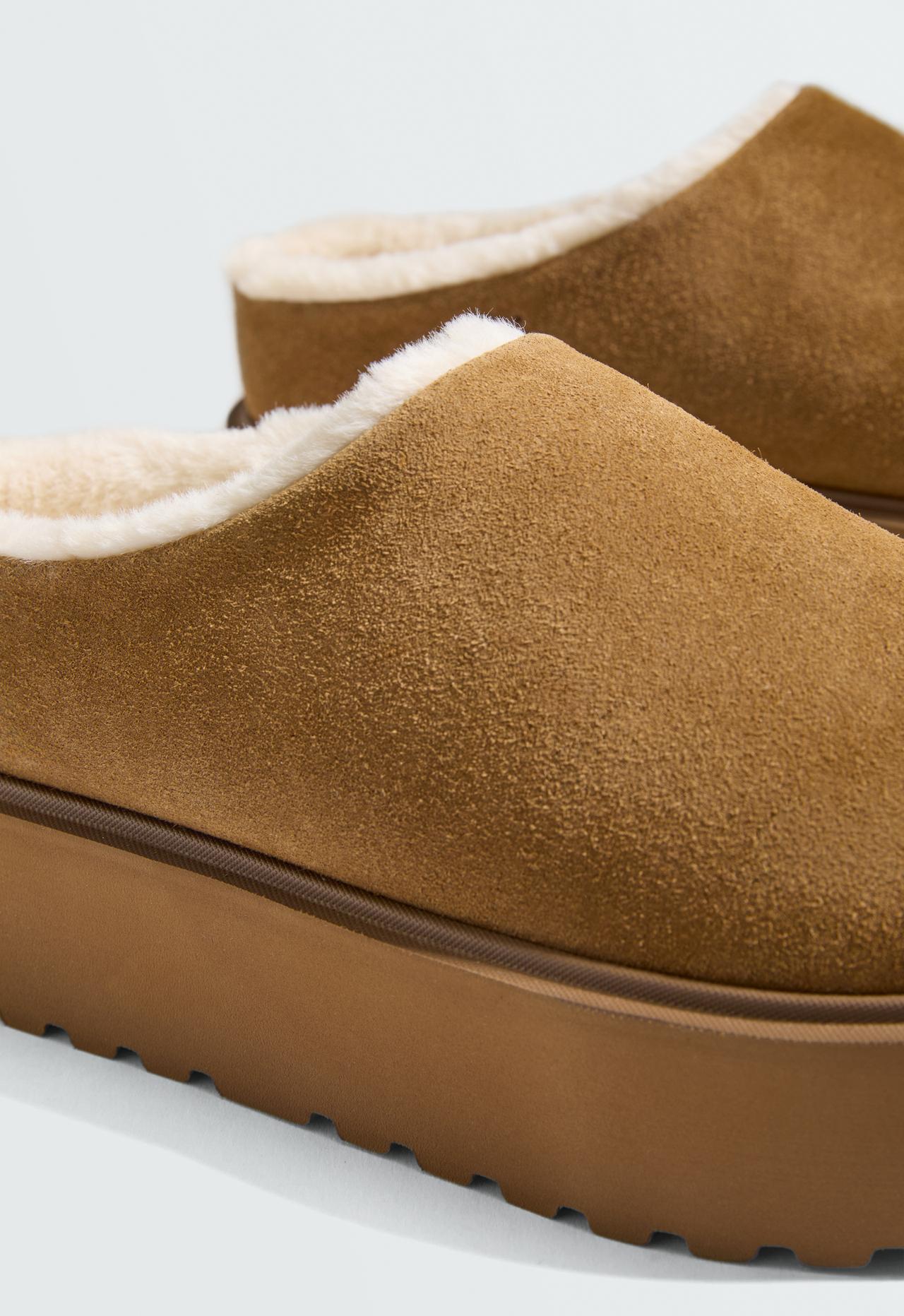 Suede faux-fur clog — MOLE