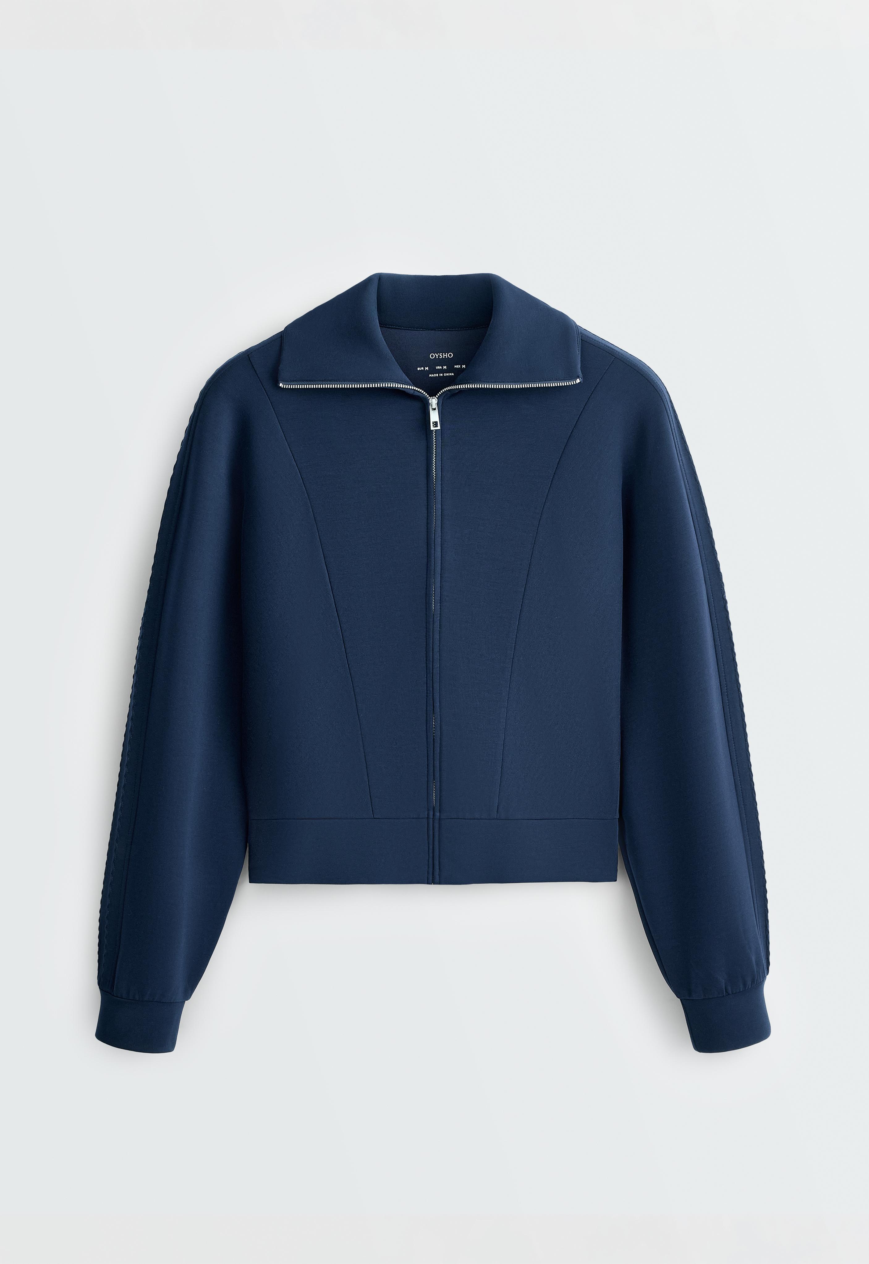 Soft-touch modal bomber jacket — NAVY BLUE