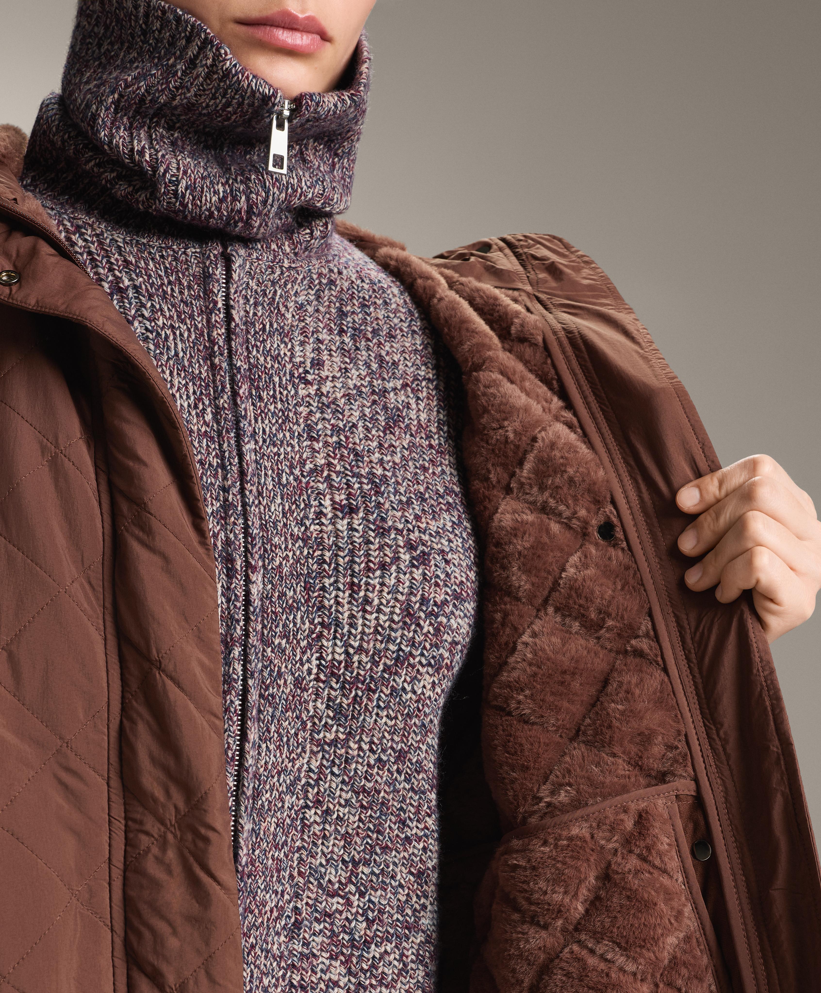 Long water-repellent FELLEX® AEROGEL padded jacket — RUST