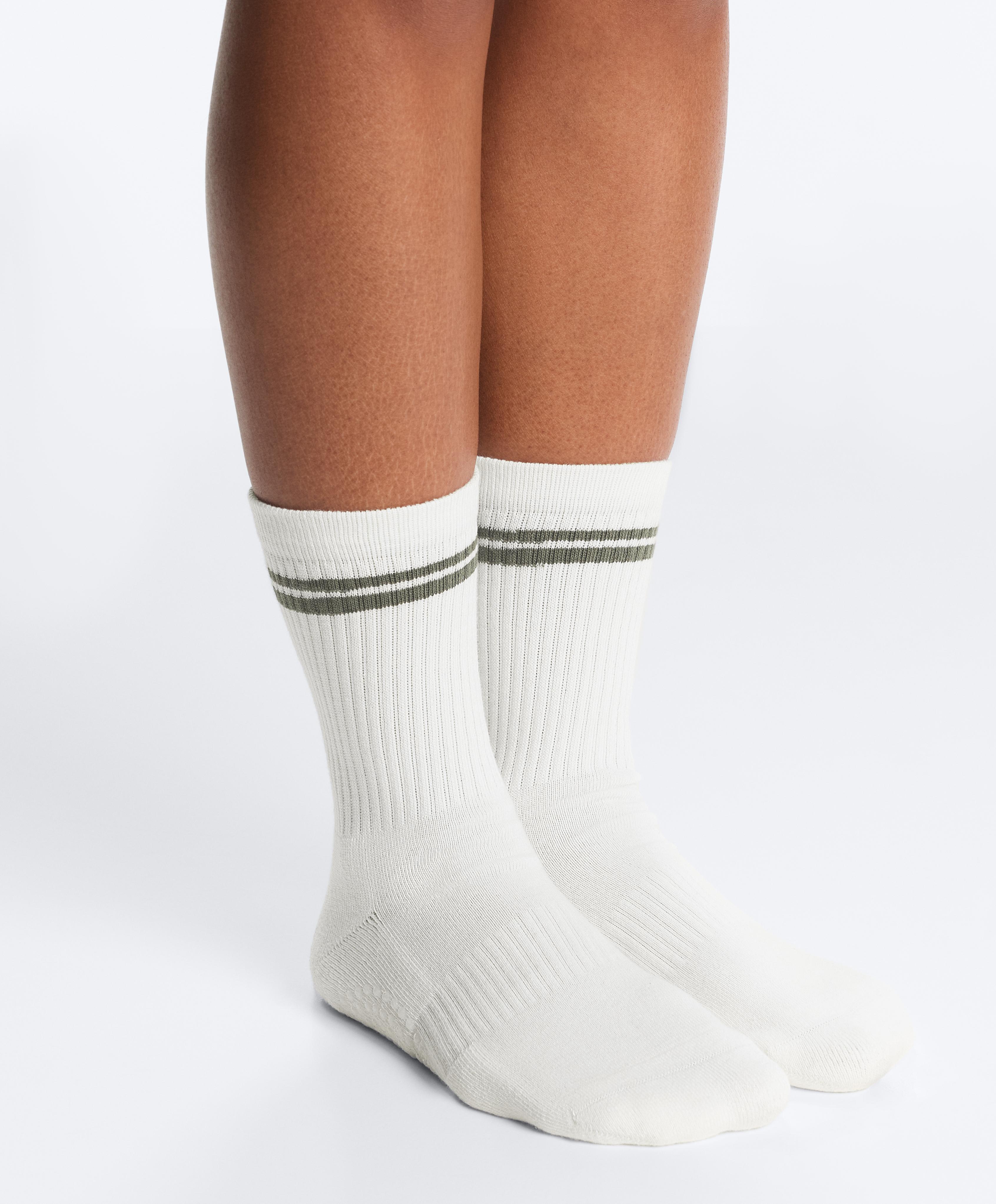2 pairs of classic cotton blend yoga and Pilates socks