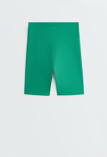 High rise 20cm biker piqué leggings — MID-GREEN MELANGE 9