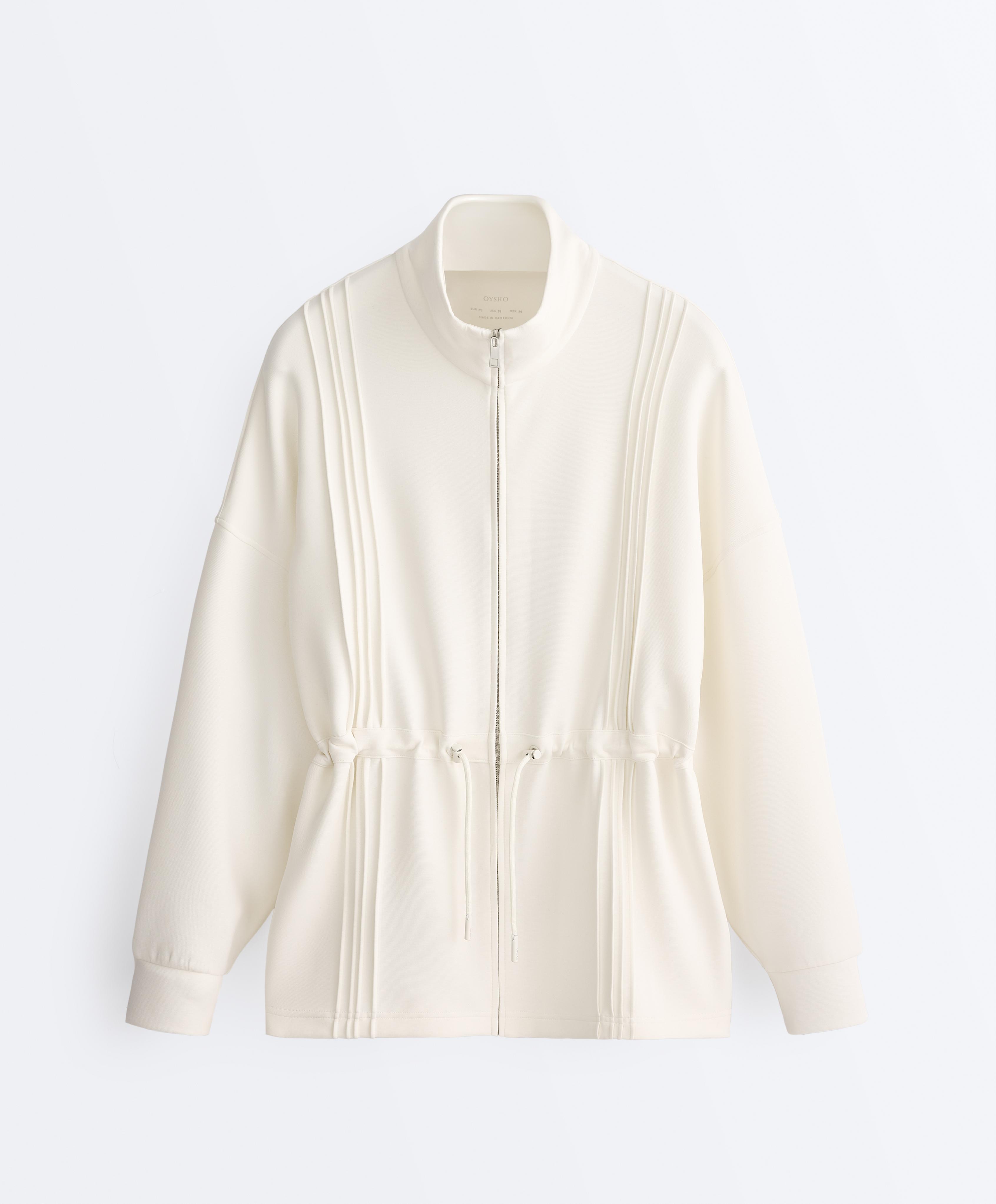 Casaco comprido com gola subida e modal