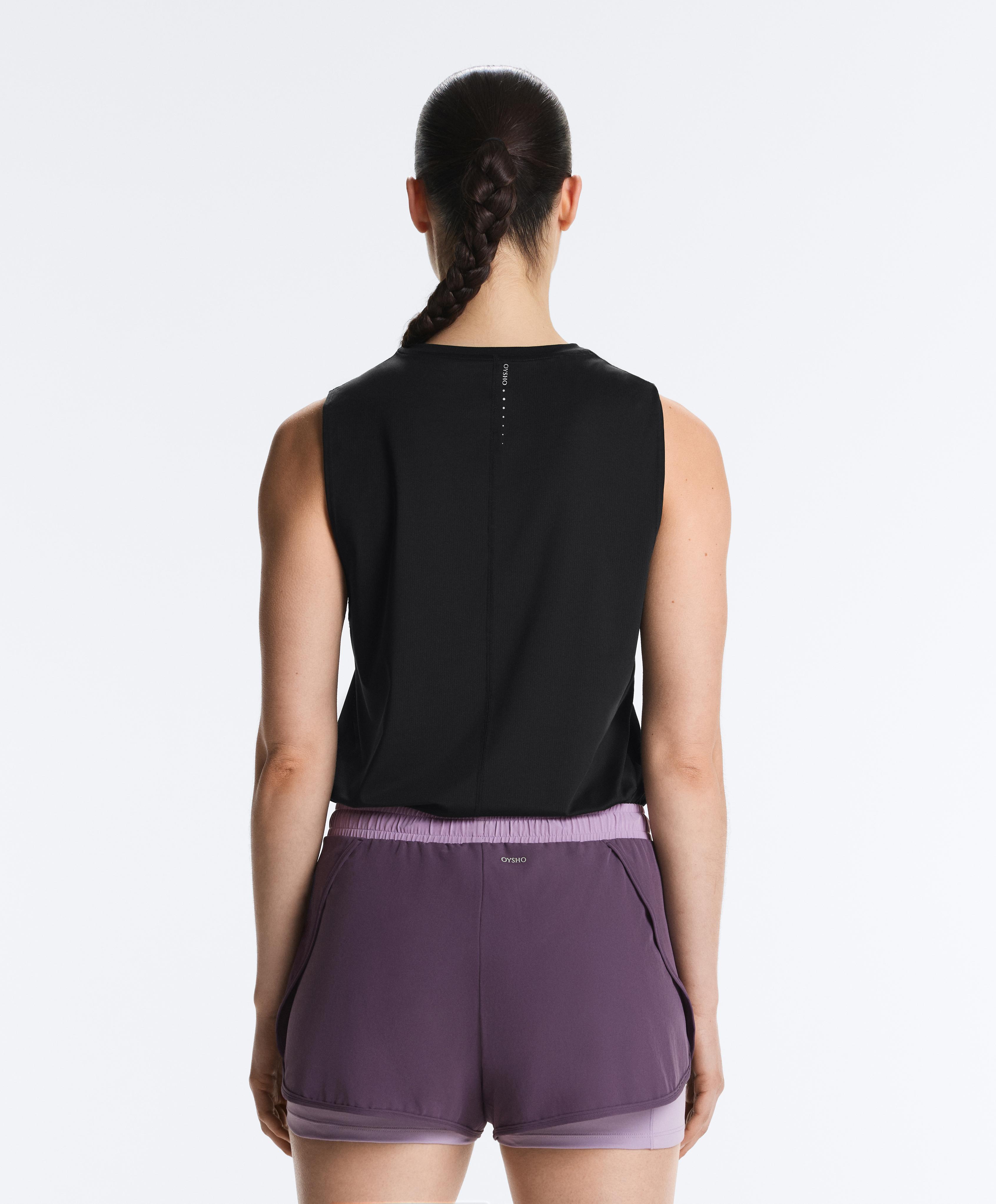 Technical sleeveless T-shirt — BLACK