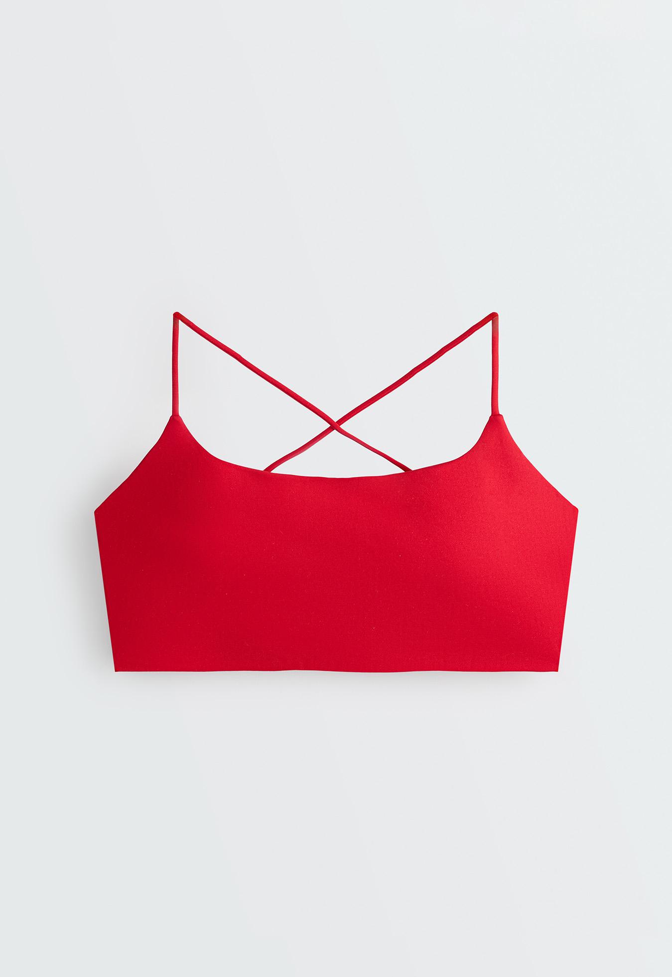 Low-support Comfortlux crossover sports bra — STRONG RED