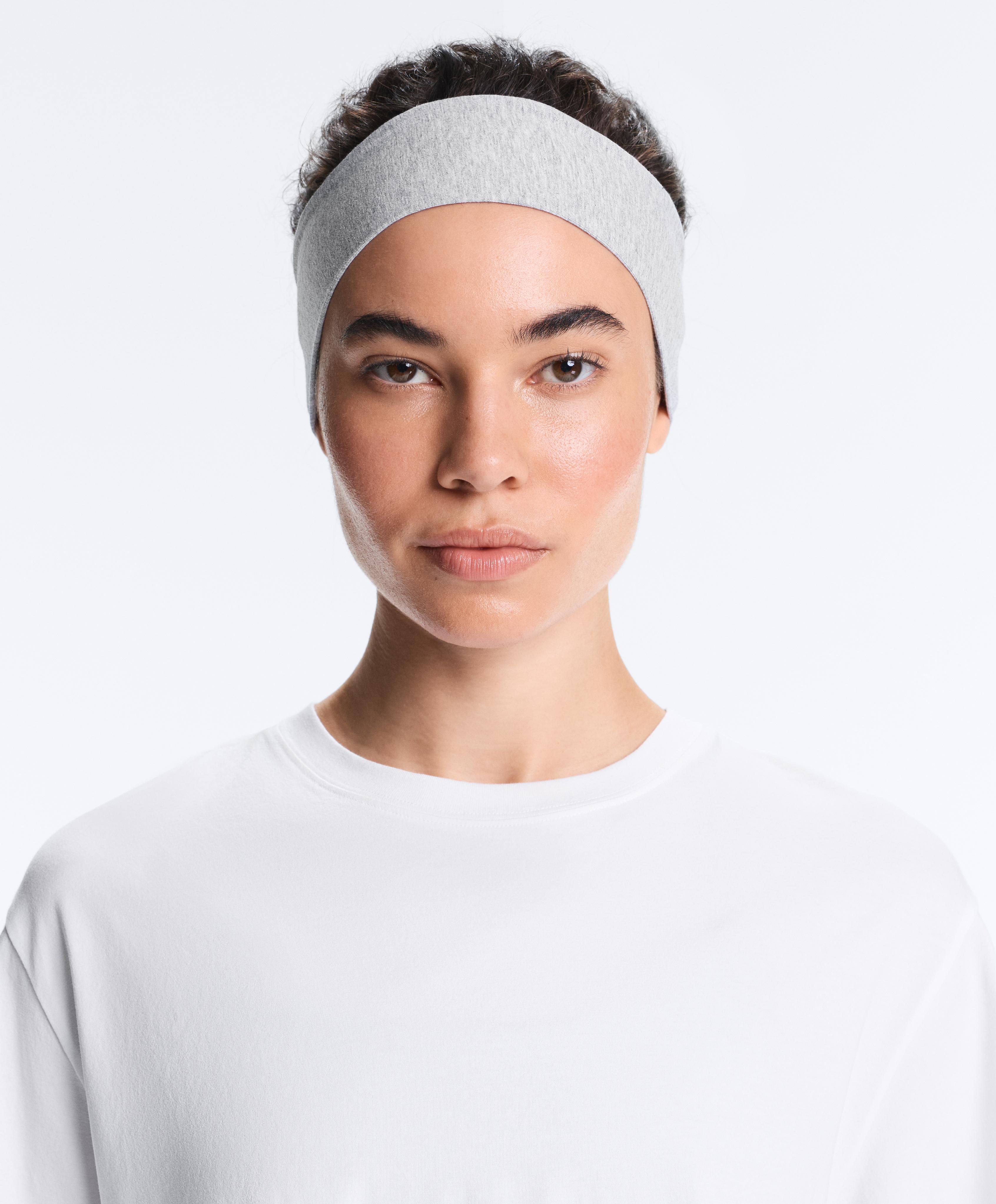 Cotton blend melange headband — PALE GREY MELANGE