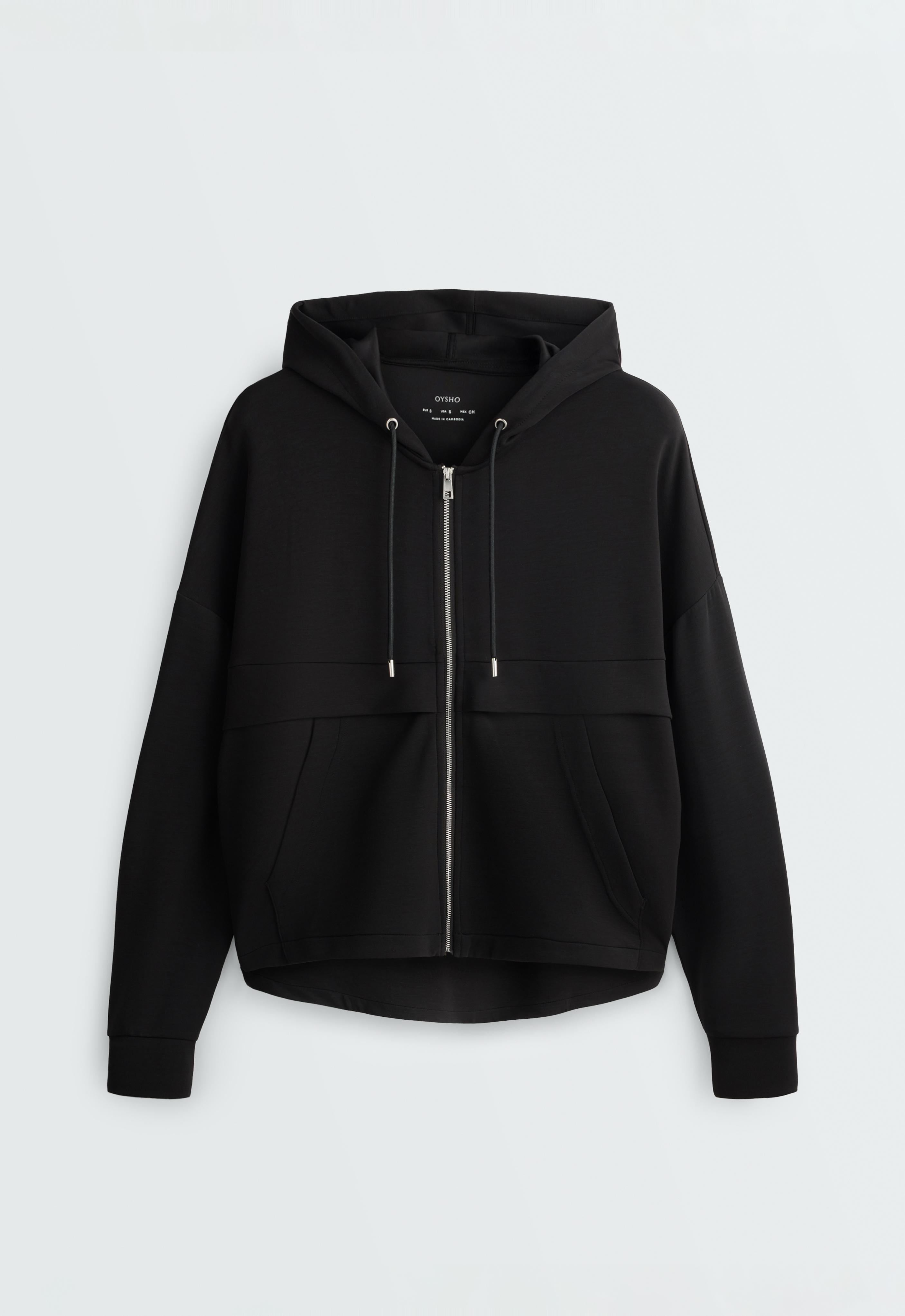 Soft-touch jacket with modal — BLACK