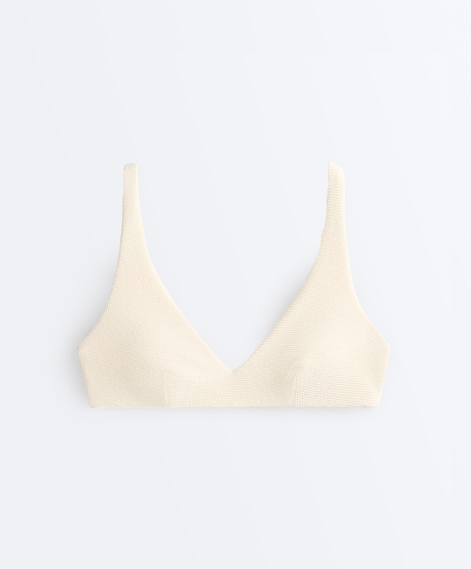 Crinkle halter bikini — ECRU