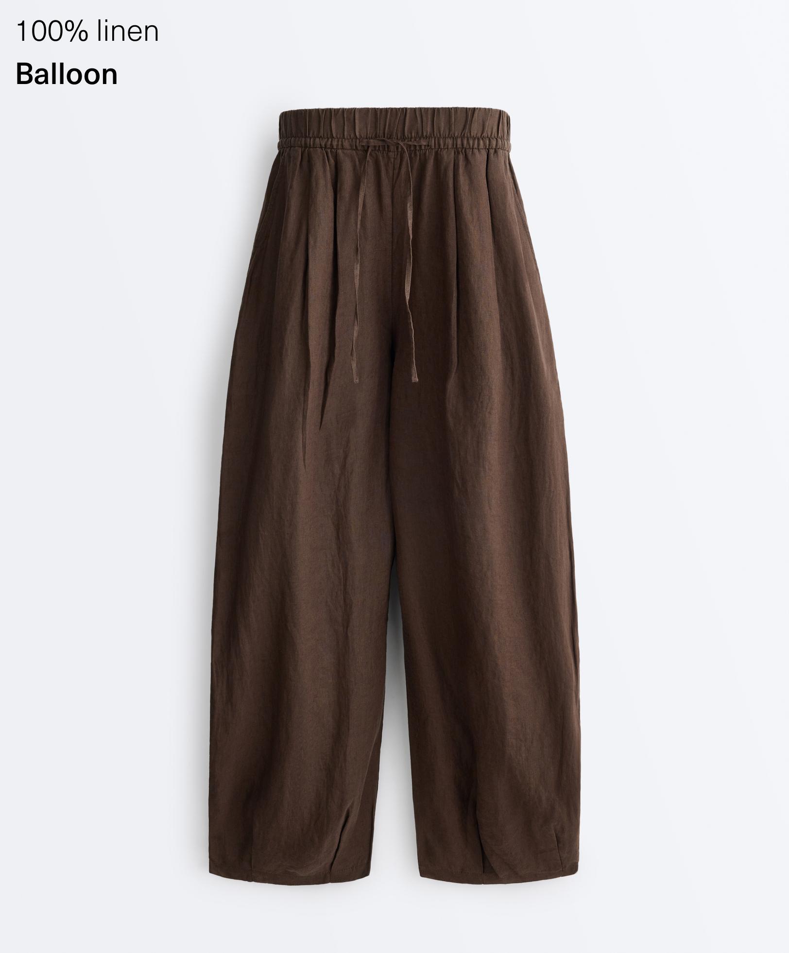 100% linen balloon trousers 100% linen balloon trousers