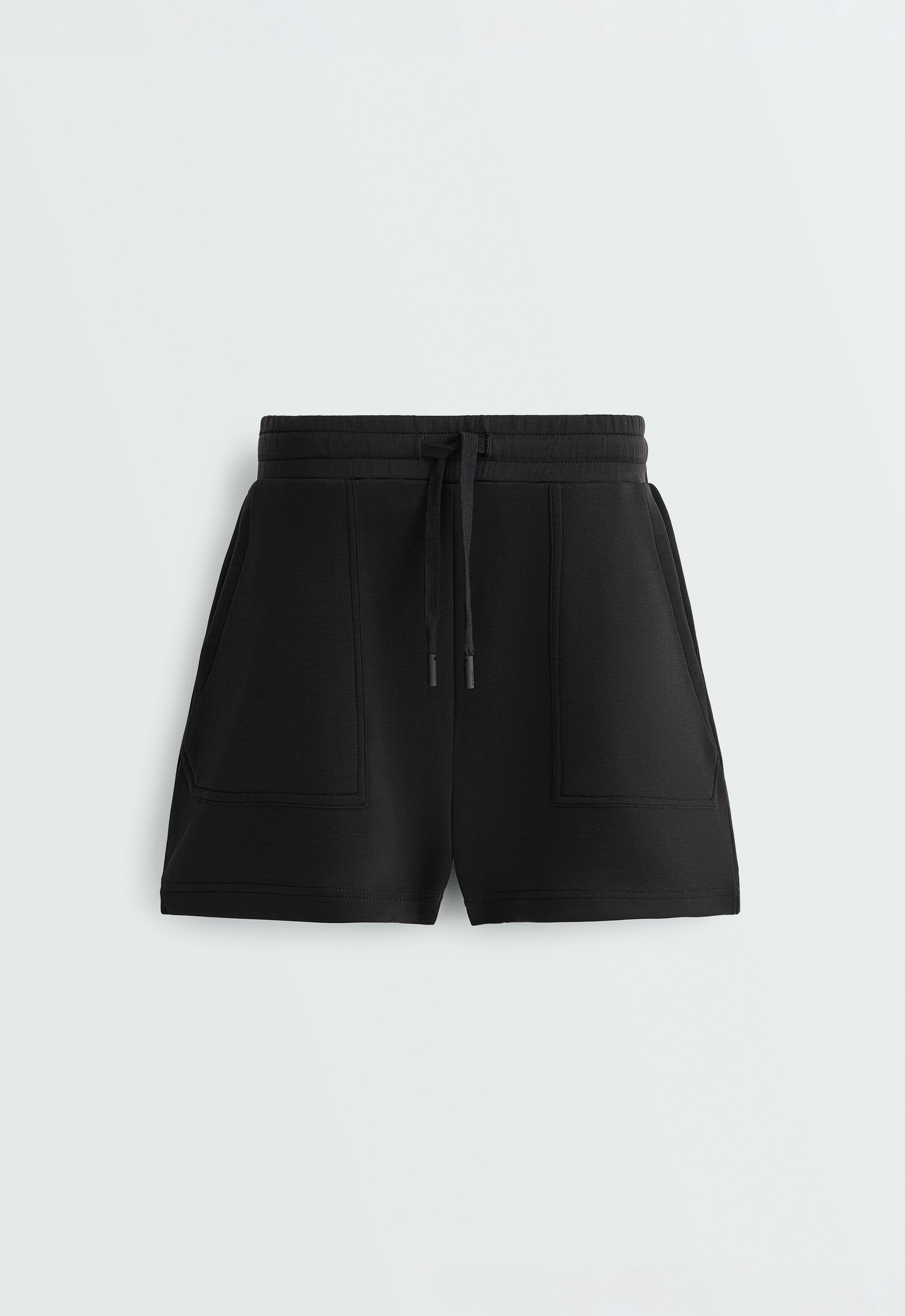 Soft-touch modal shorts — BLACK