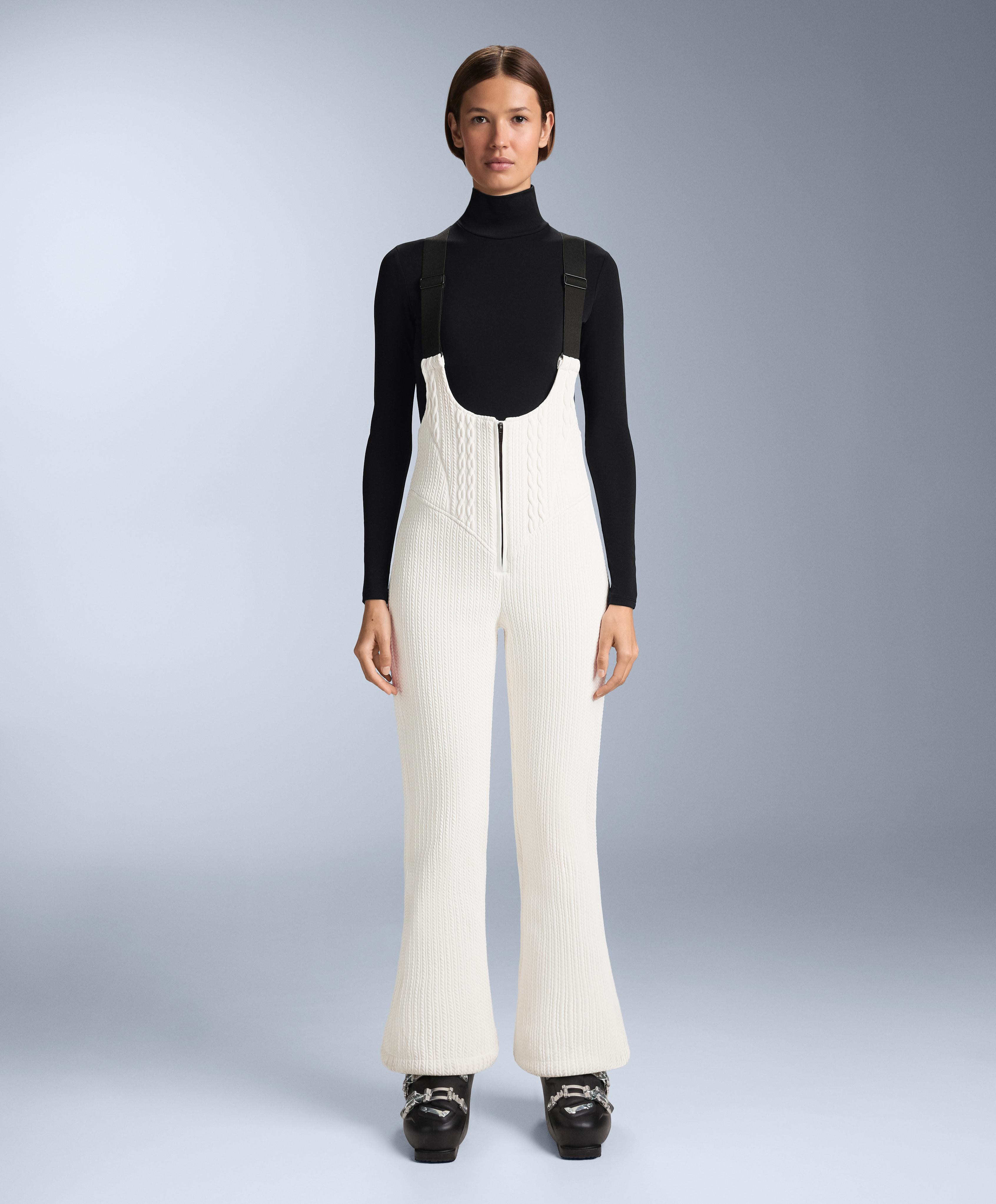 Water-resistant SKI flare dungarees — WHITE 
