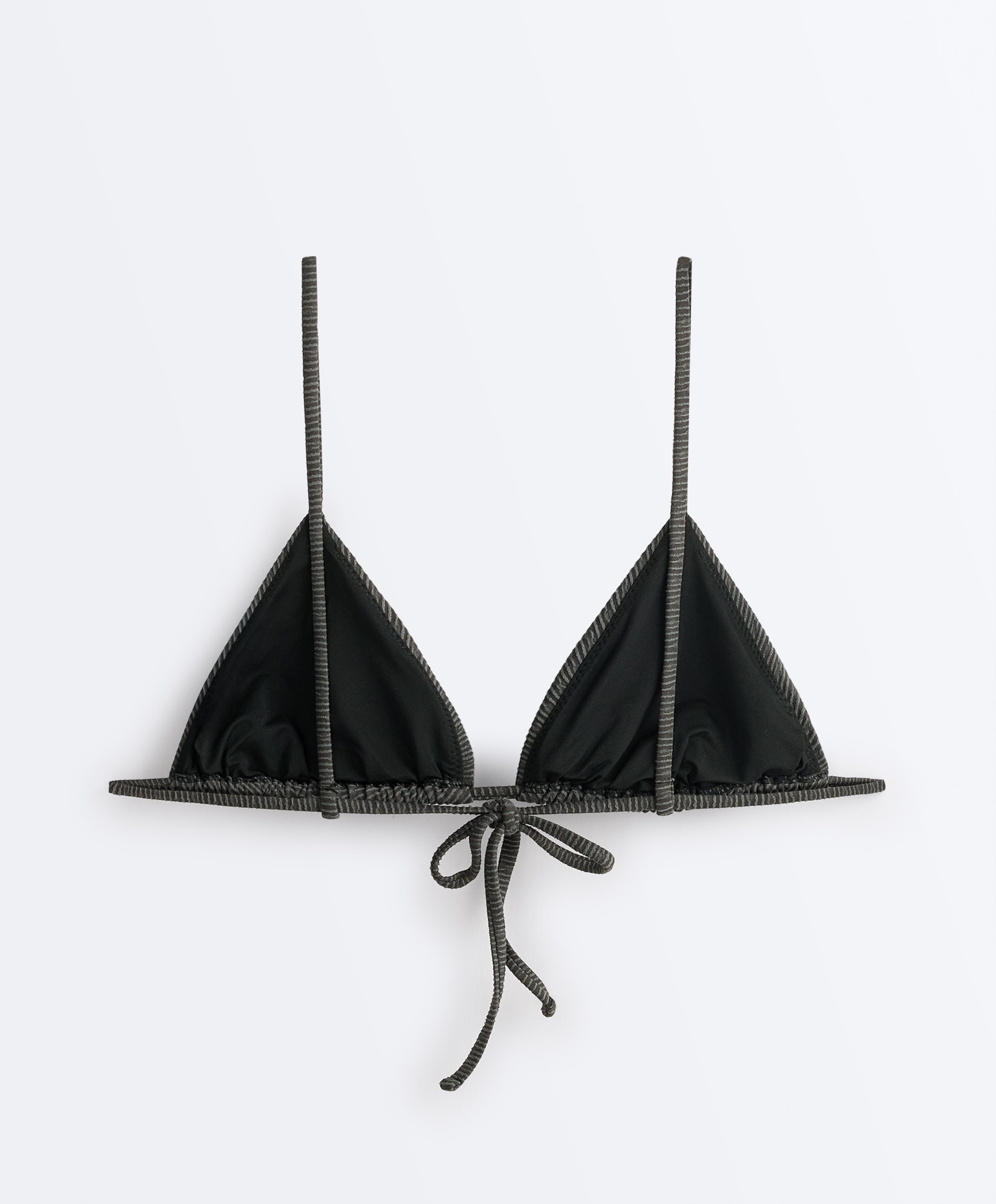 Washed effect jacquard triangle bikini — WASHED ANTHRACITE