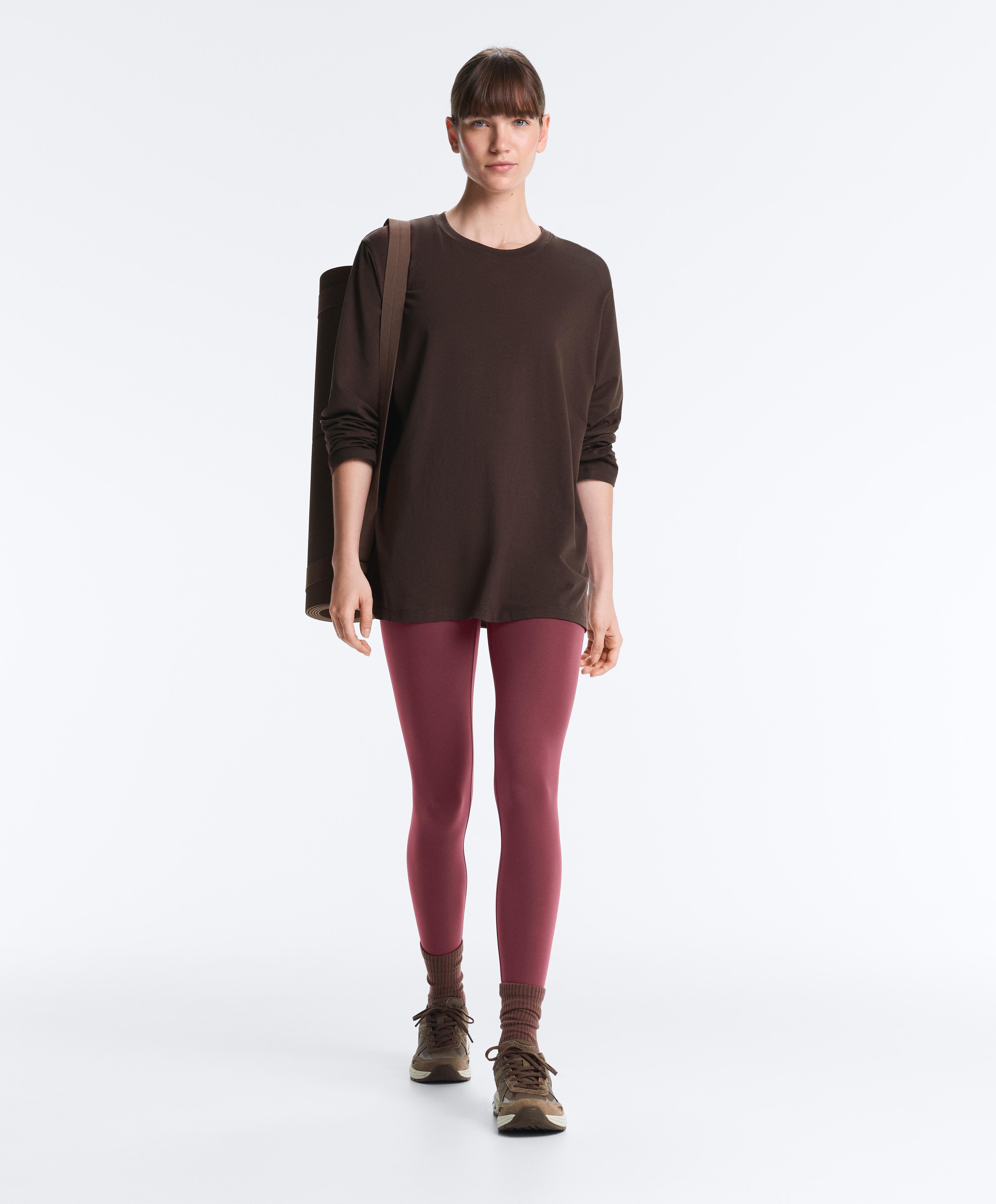 Comfortlux high-waisted ankle-length leggings — CHERRY