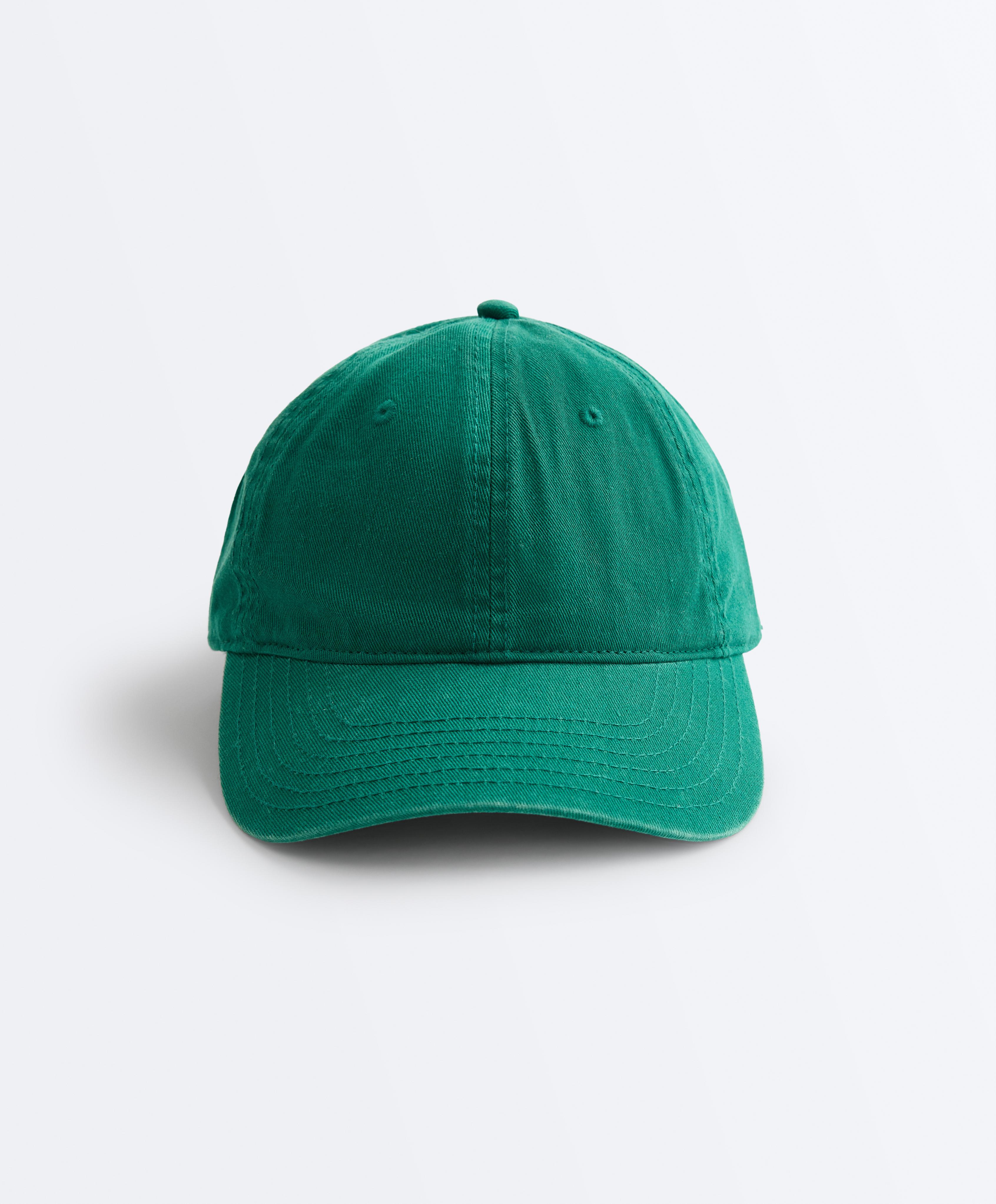 Washed-effect 100% cotton cap — GREEN