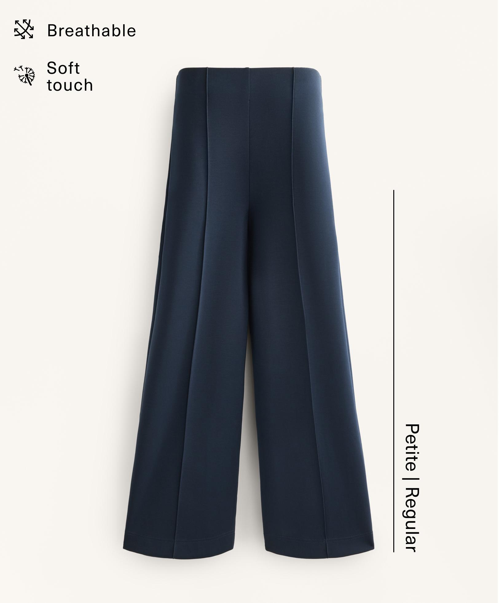 Straight-leg trousers with modal and crease — NAVY BLUE