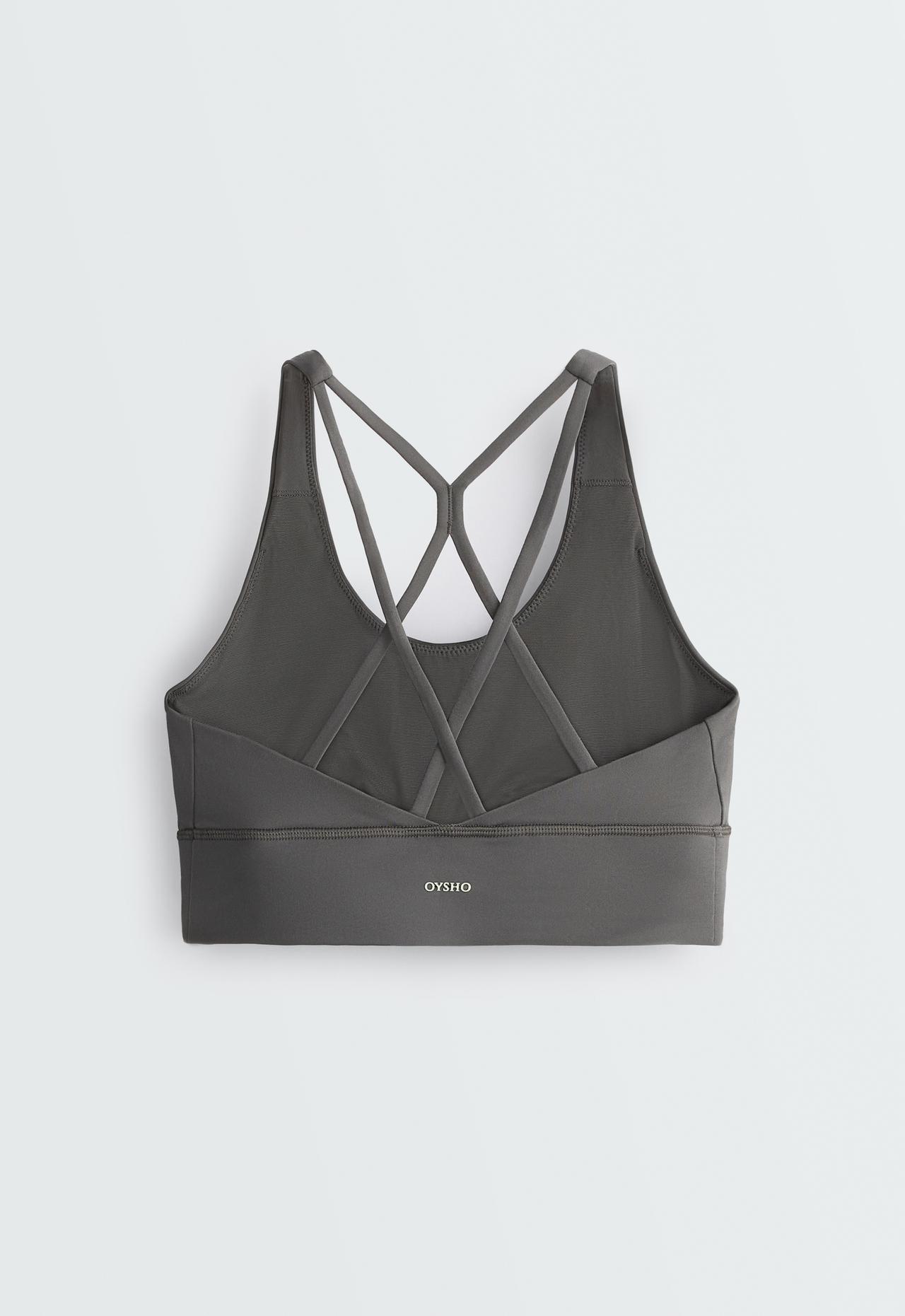 Medium support Comfortlux sports bra with cup — ASPHALT GREY