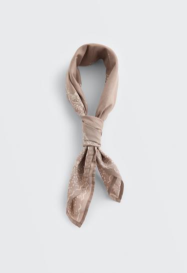 Printed 100% cotton bandana — MINK 1
