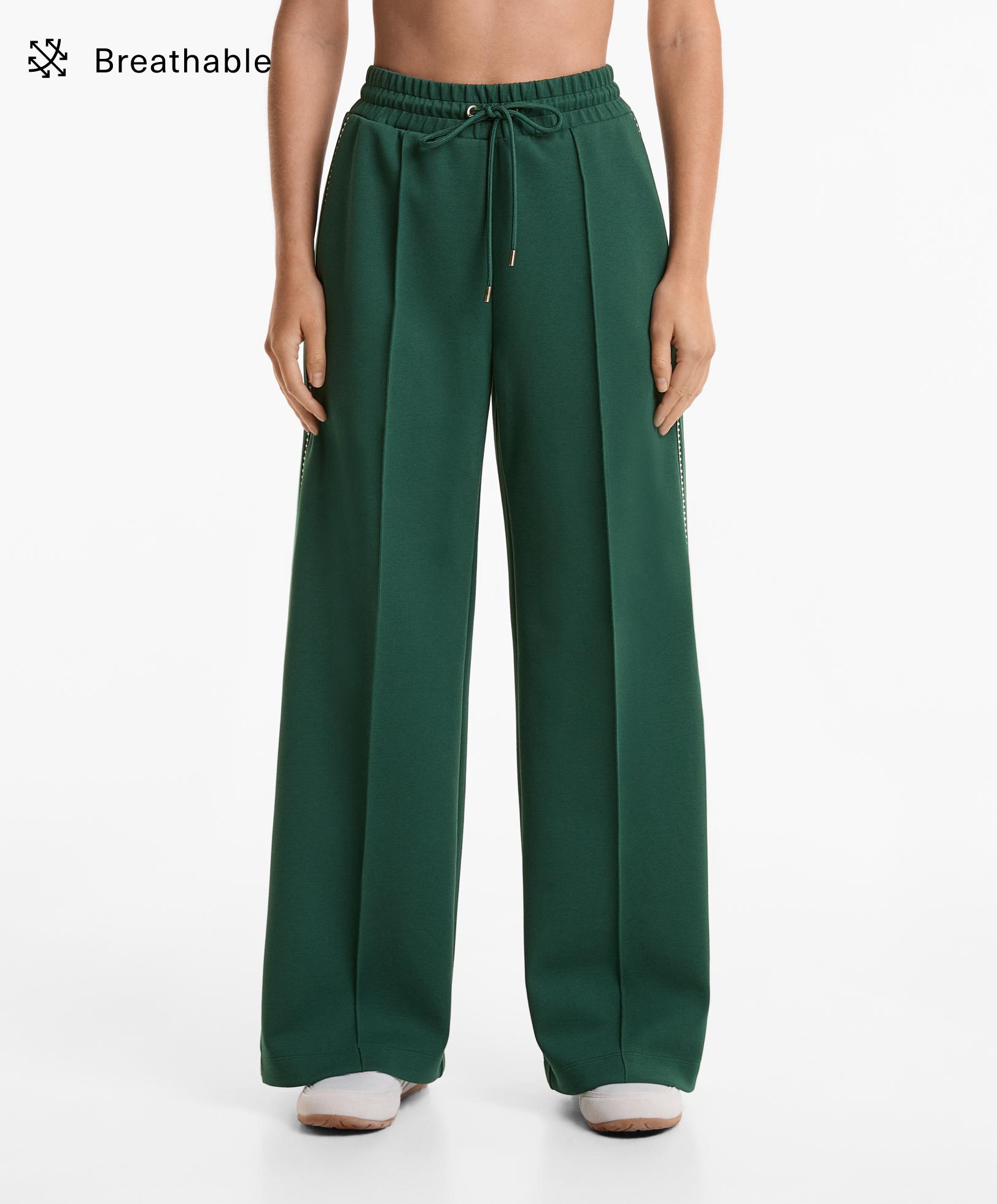 Medium weight piqué trousers with cotton - Sale