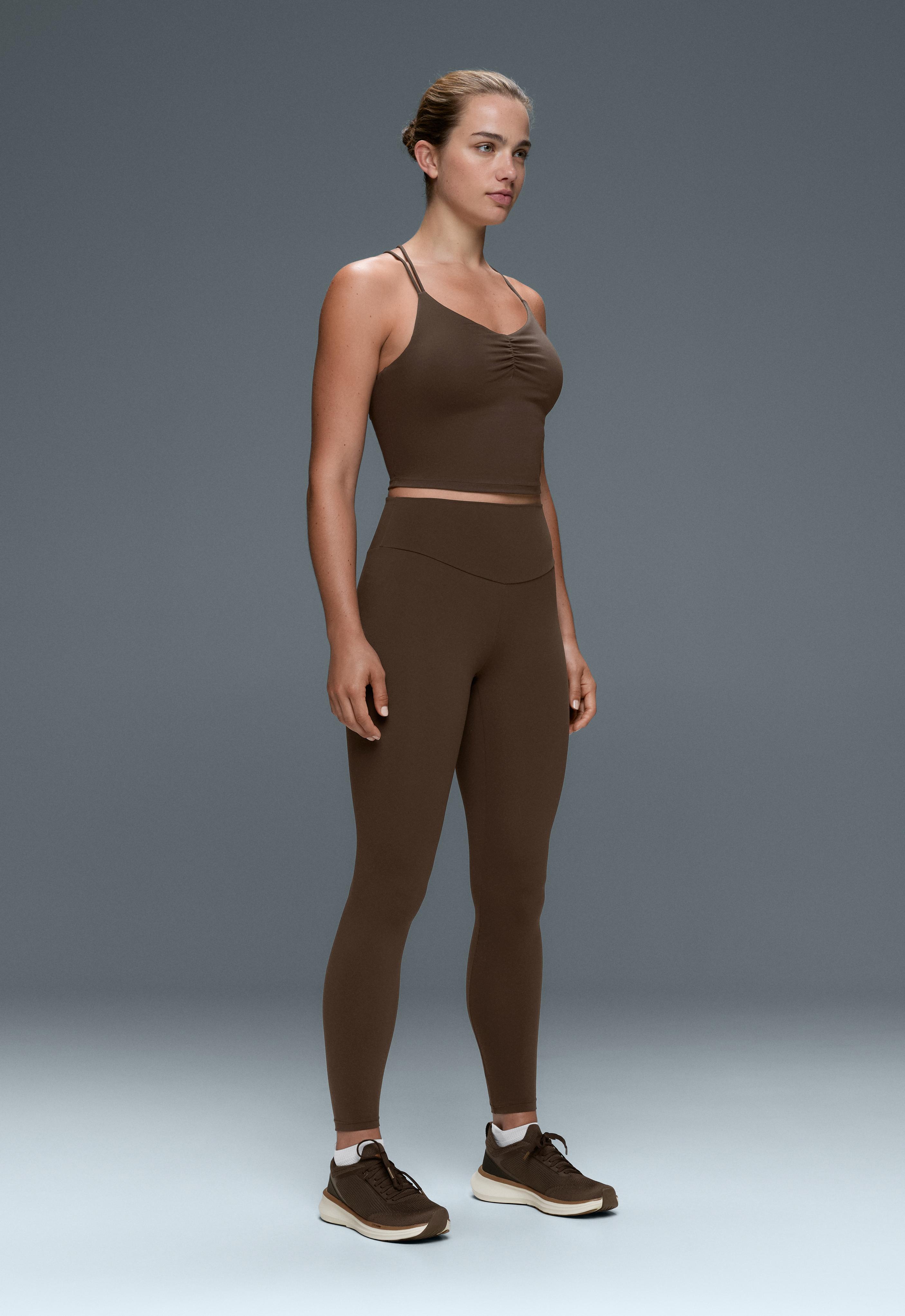 Comfortlux crossover strap tank top — DARK BROWN