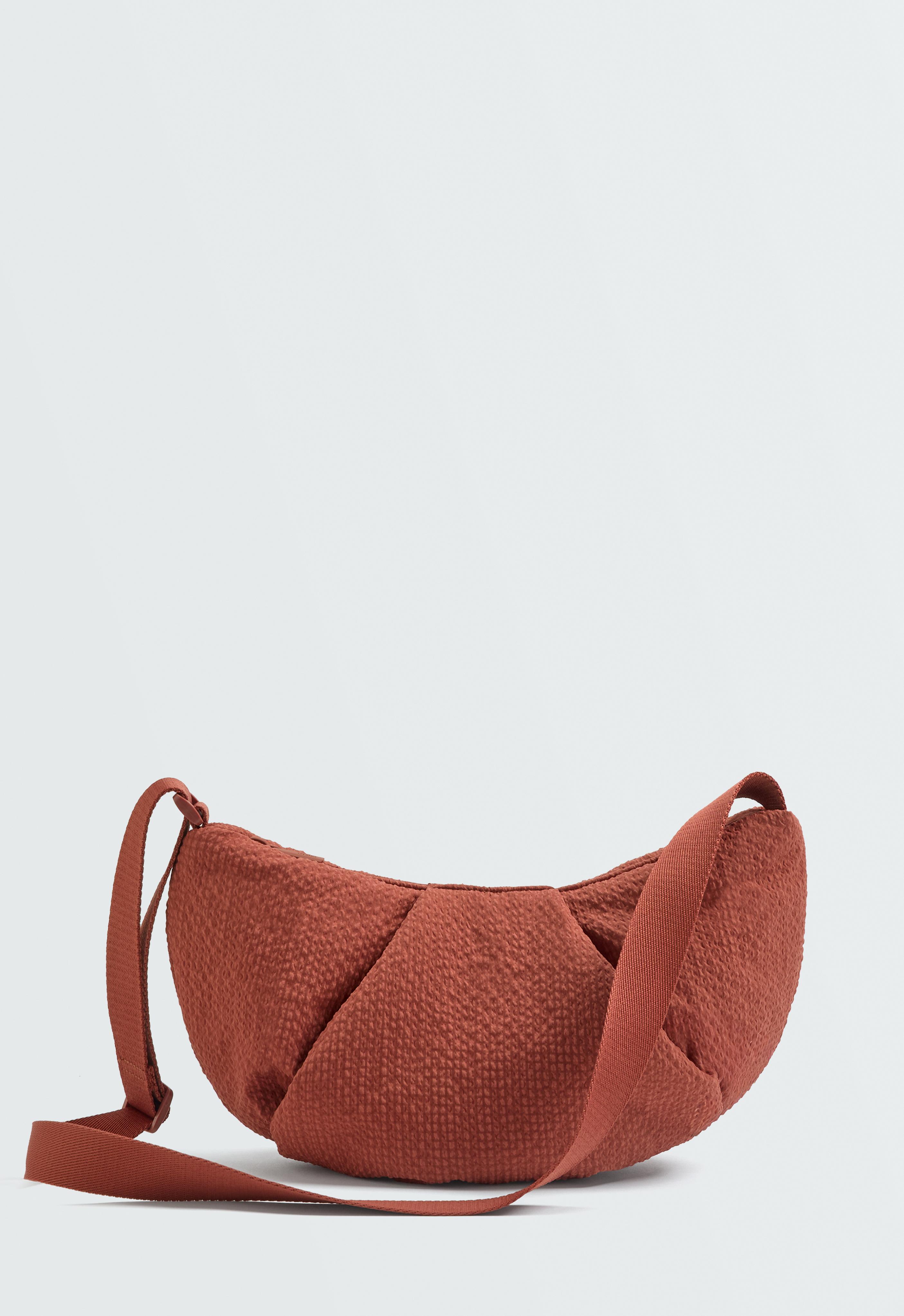 Textured quilted crossbody bag — TERRACOTTA