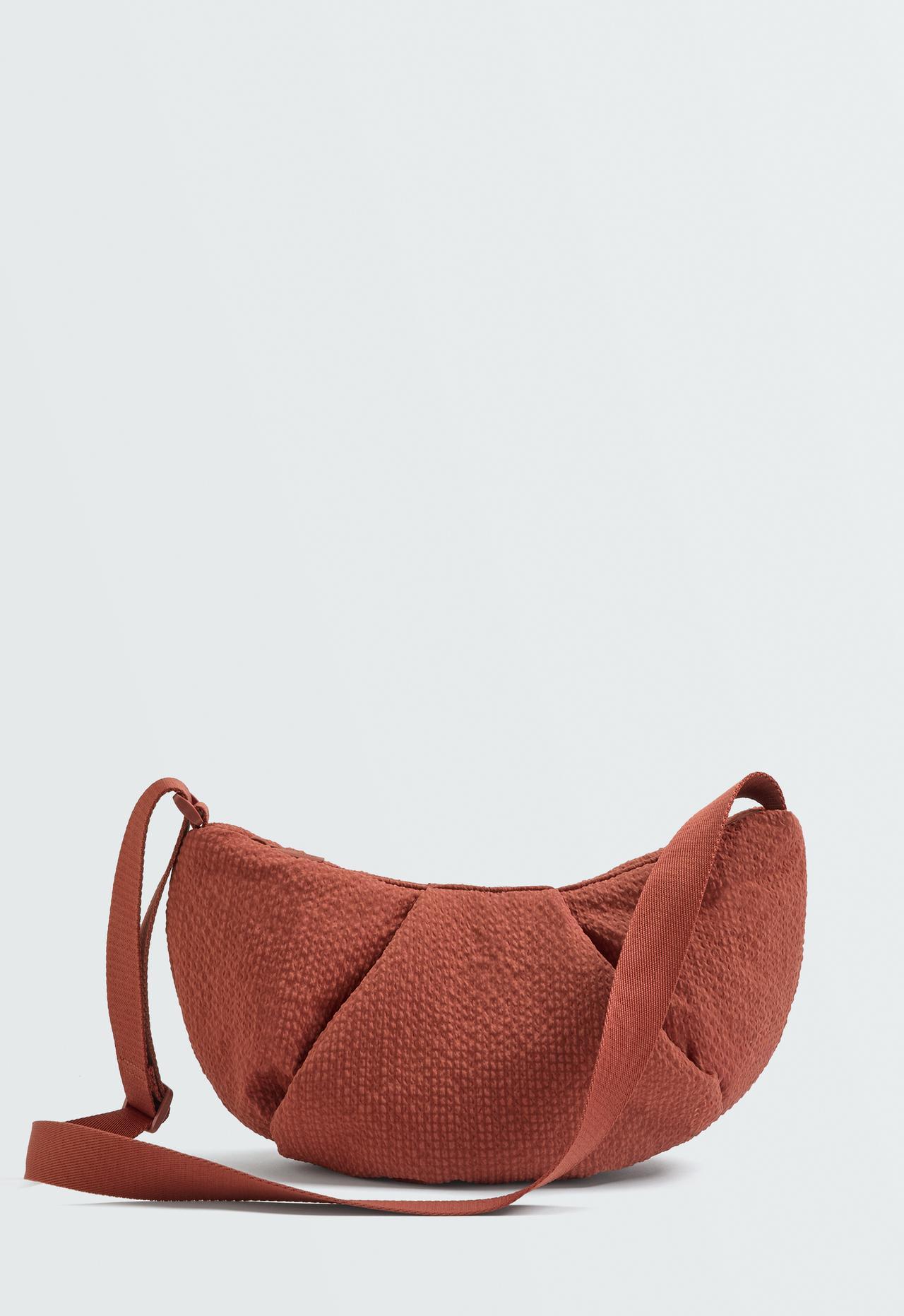 Textured quilted crossbody bag — TERRACOTTA