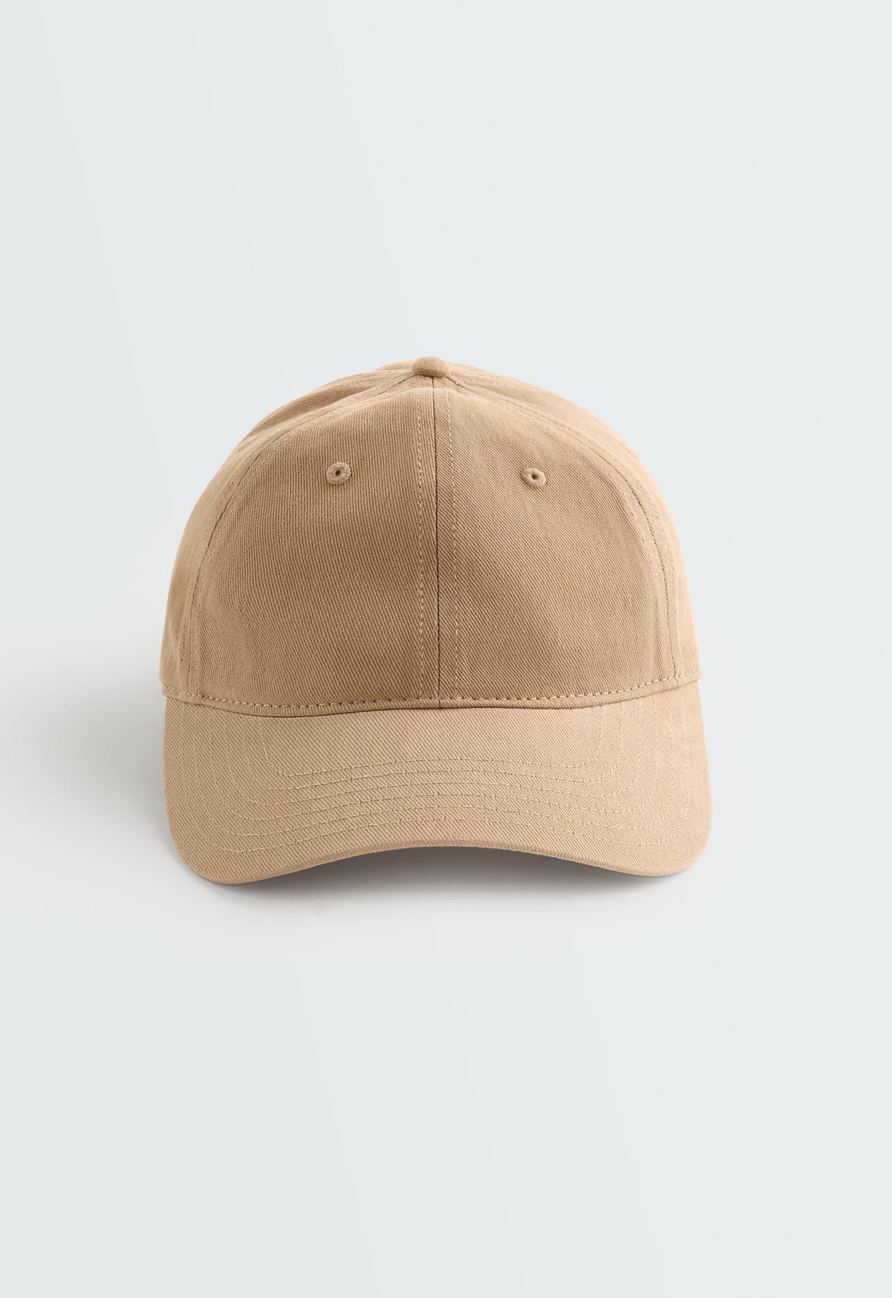 Washed-effect 100% cotton cap — CAMEL