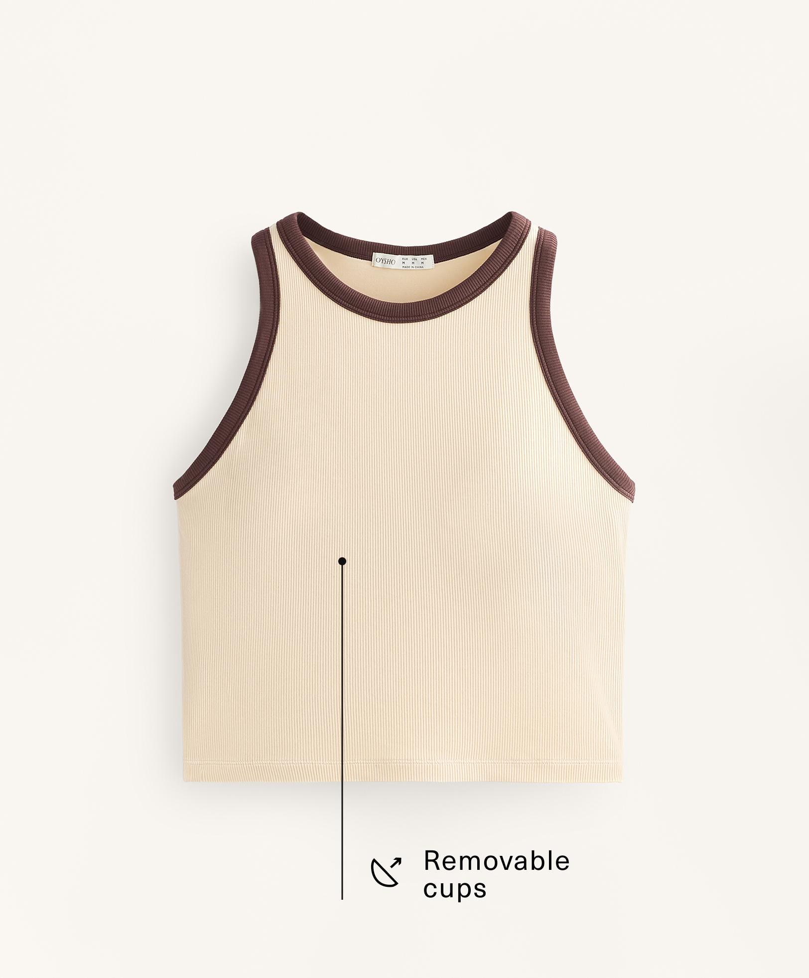 Langes Rib-Tanktop aus Modalmischung