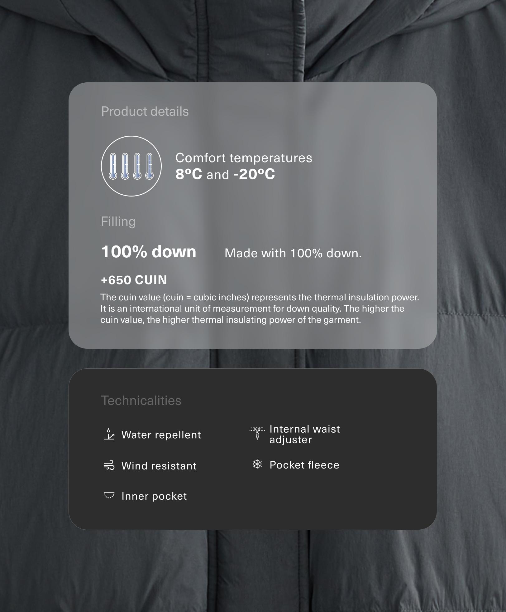 Doudoune courte 100&nbsp;% duvet