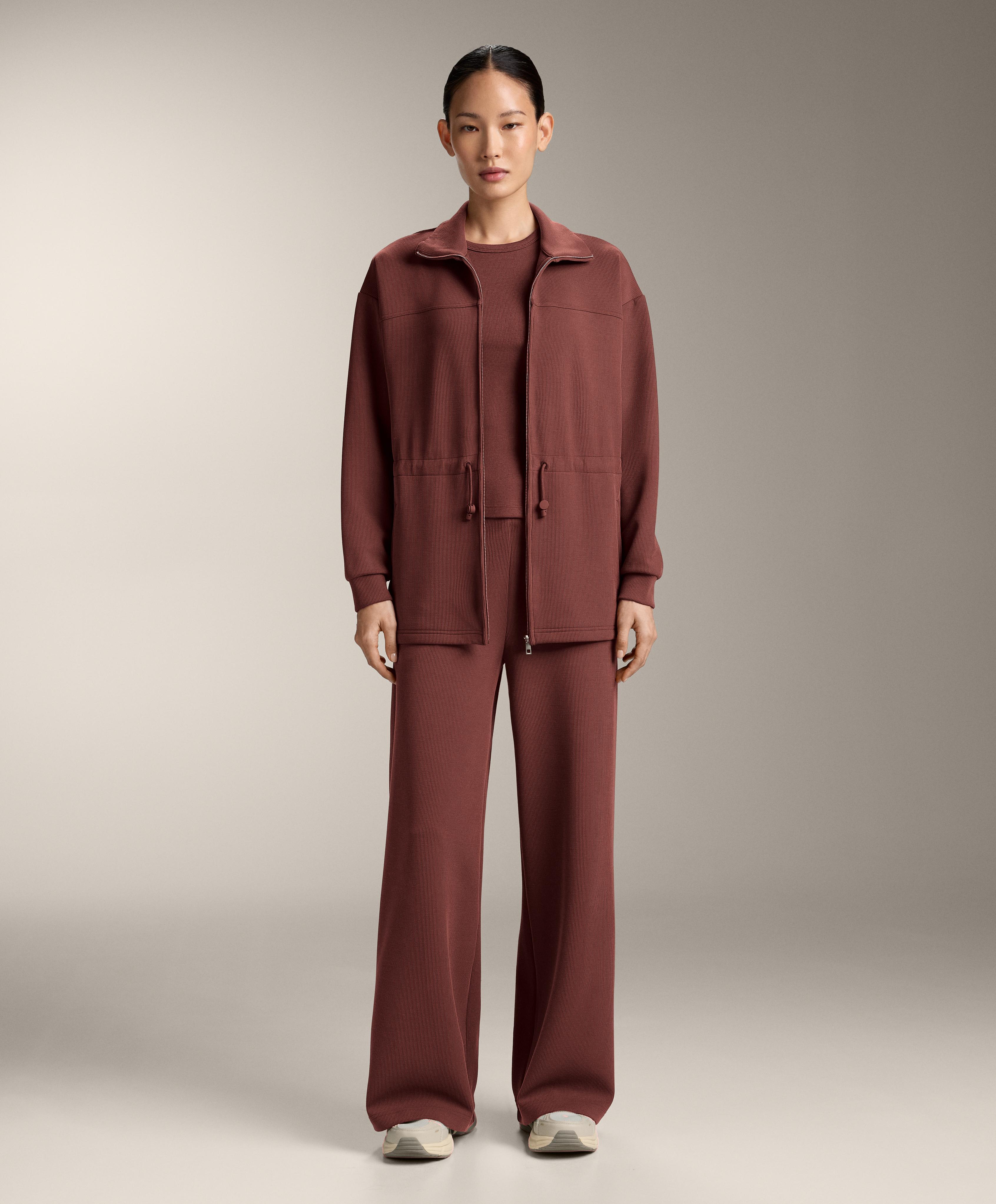 Long jacket with adjustable waist — MAHOGANY