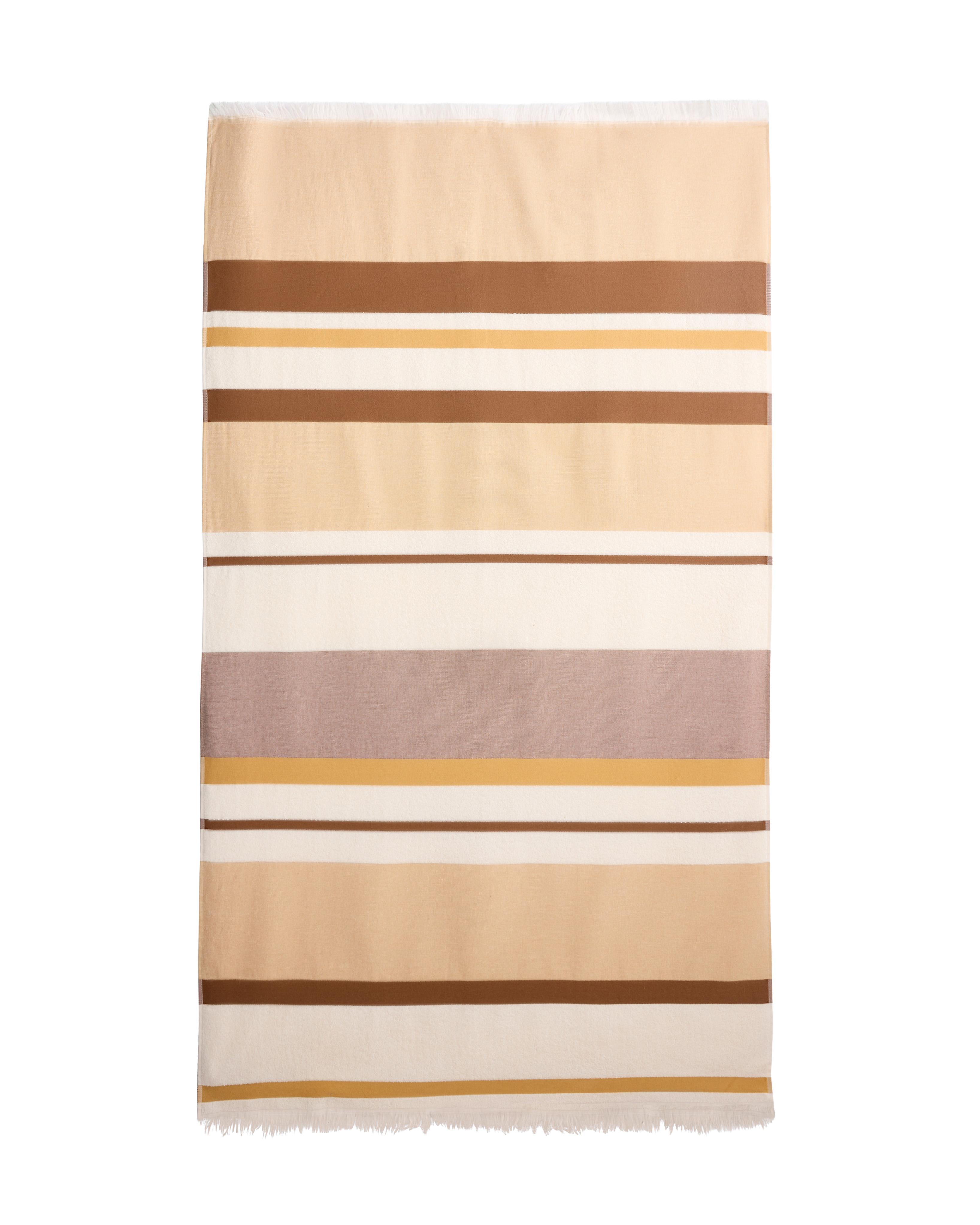 Striped 100% cotton towel — MUSTARD