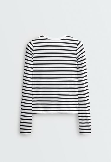 Regular Fit technical T-shirt, long sleeve, striped print — BLACK 7