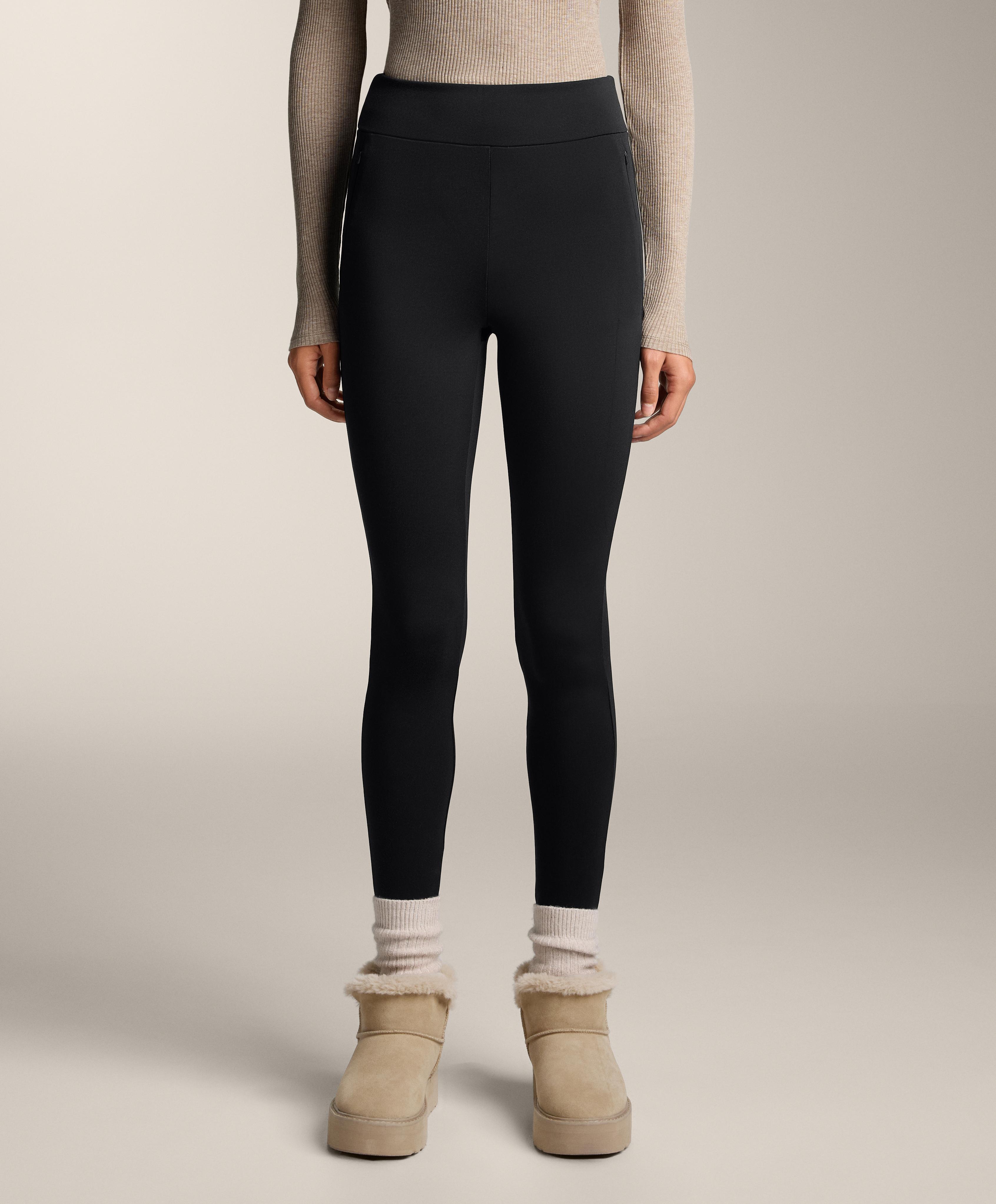 Warm 70cm high-rise ankle-length leggings — BLACK