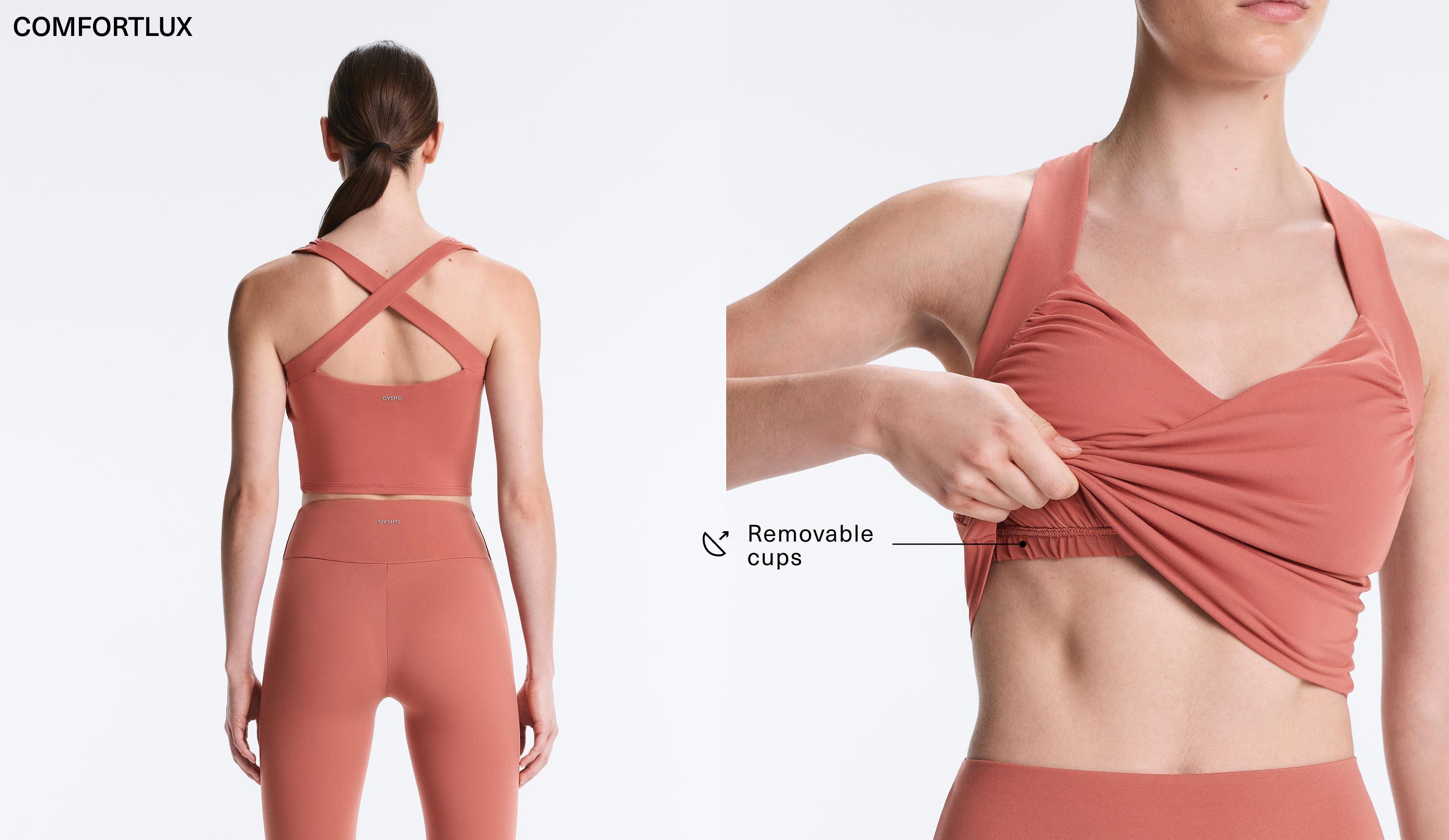 Comfortlux crossover tank top — ROSETTE BLUSH