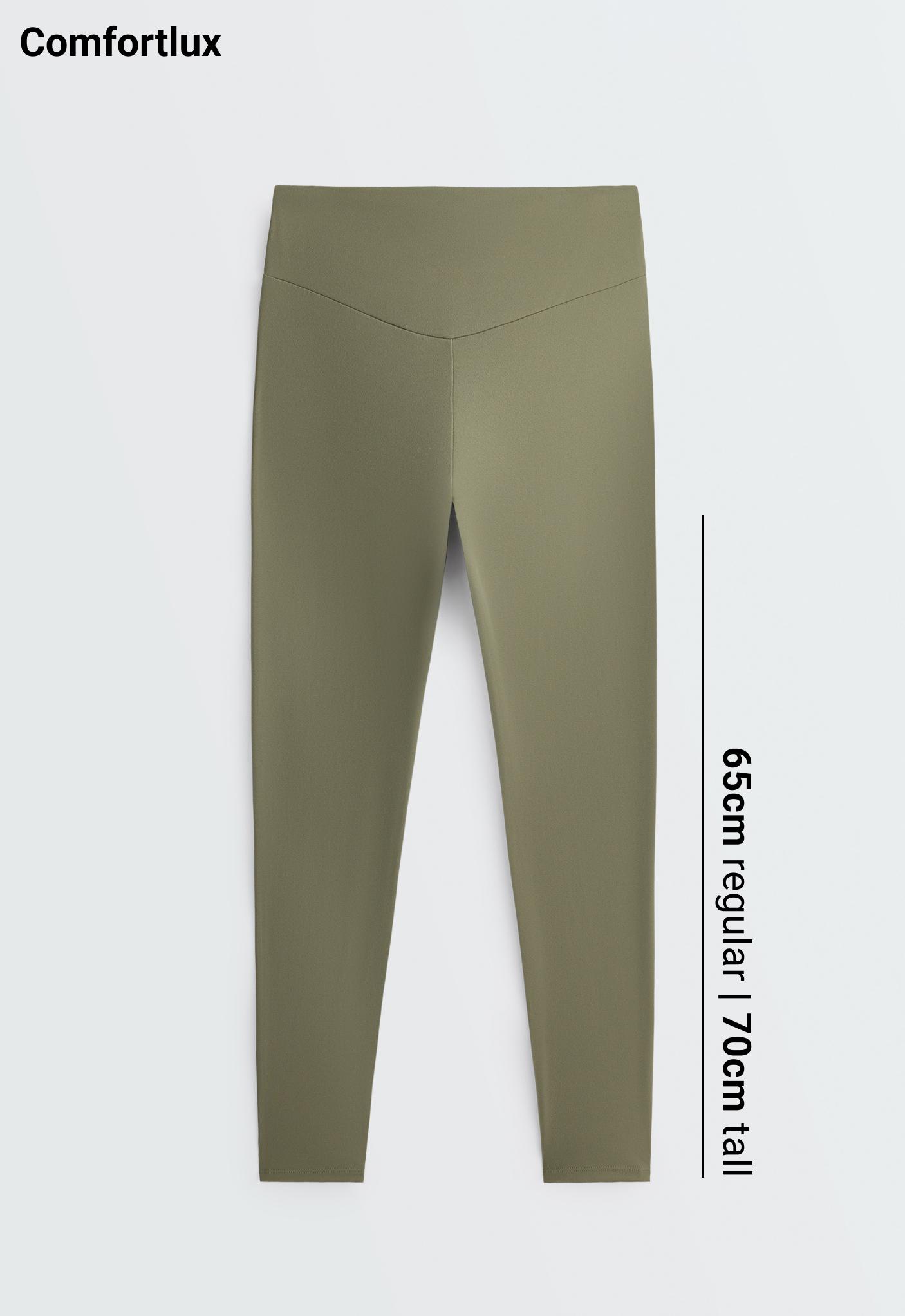 Comfortlux high-waisted ankle-length leggings — DARK KHAKI