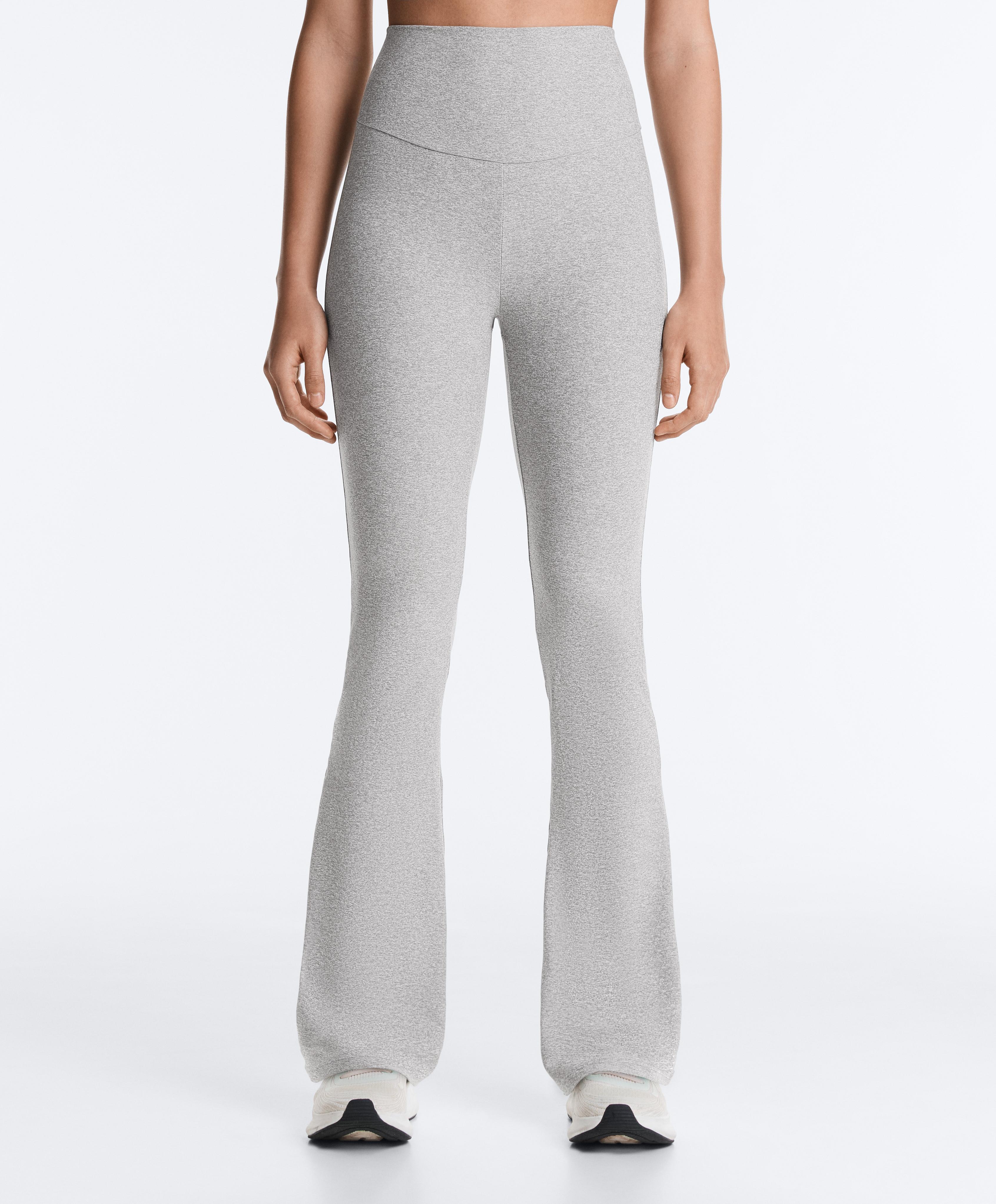 High-rise Comfortlux flare trousers — GREY MELANGE