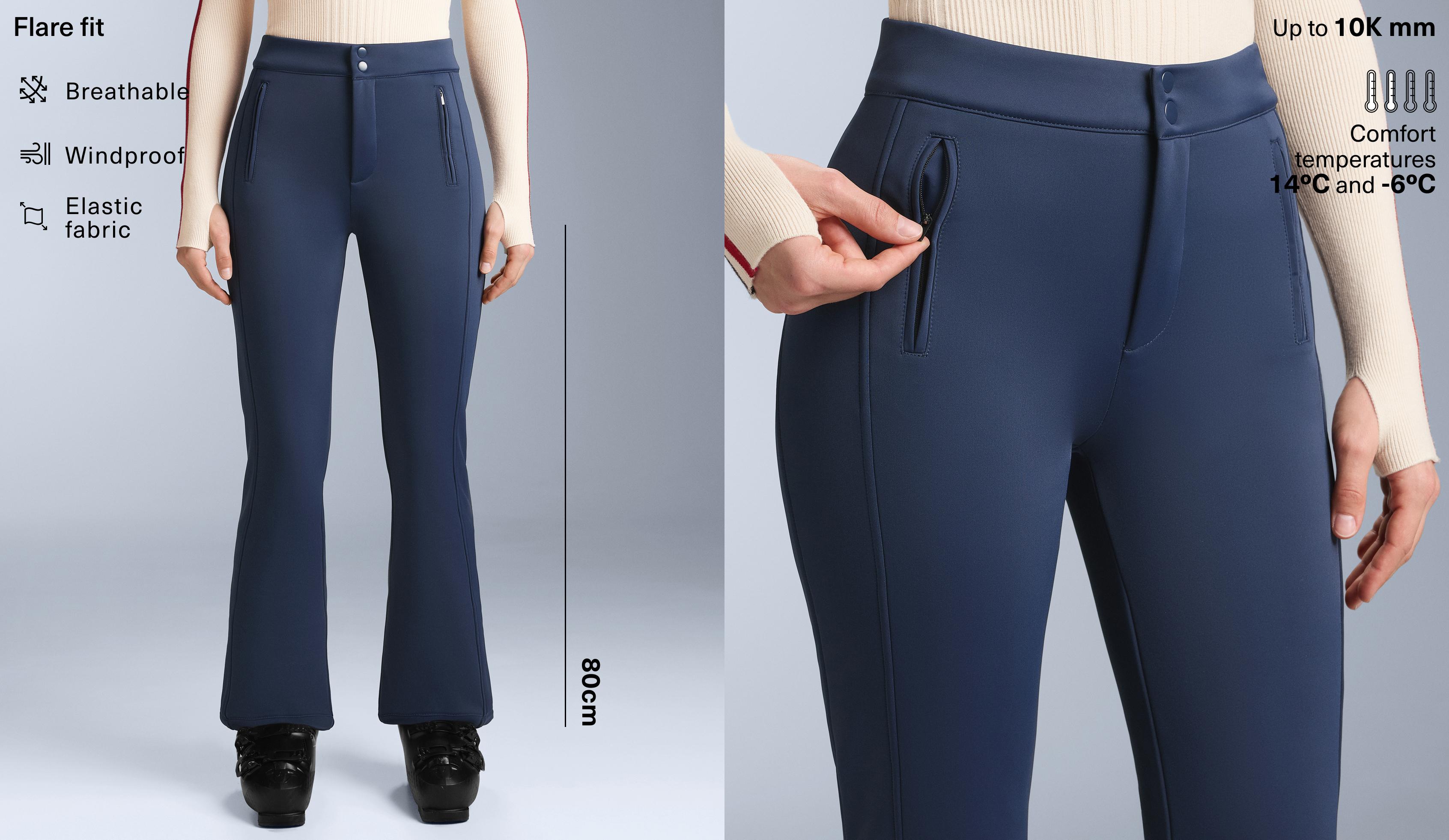 Water-resistant flare stretch SKI trousers
