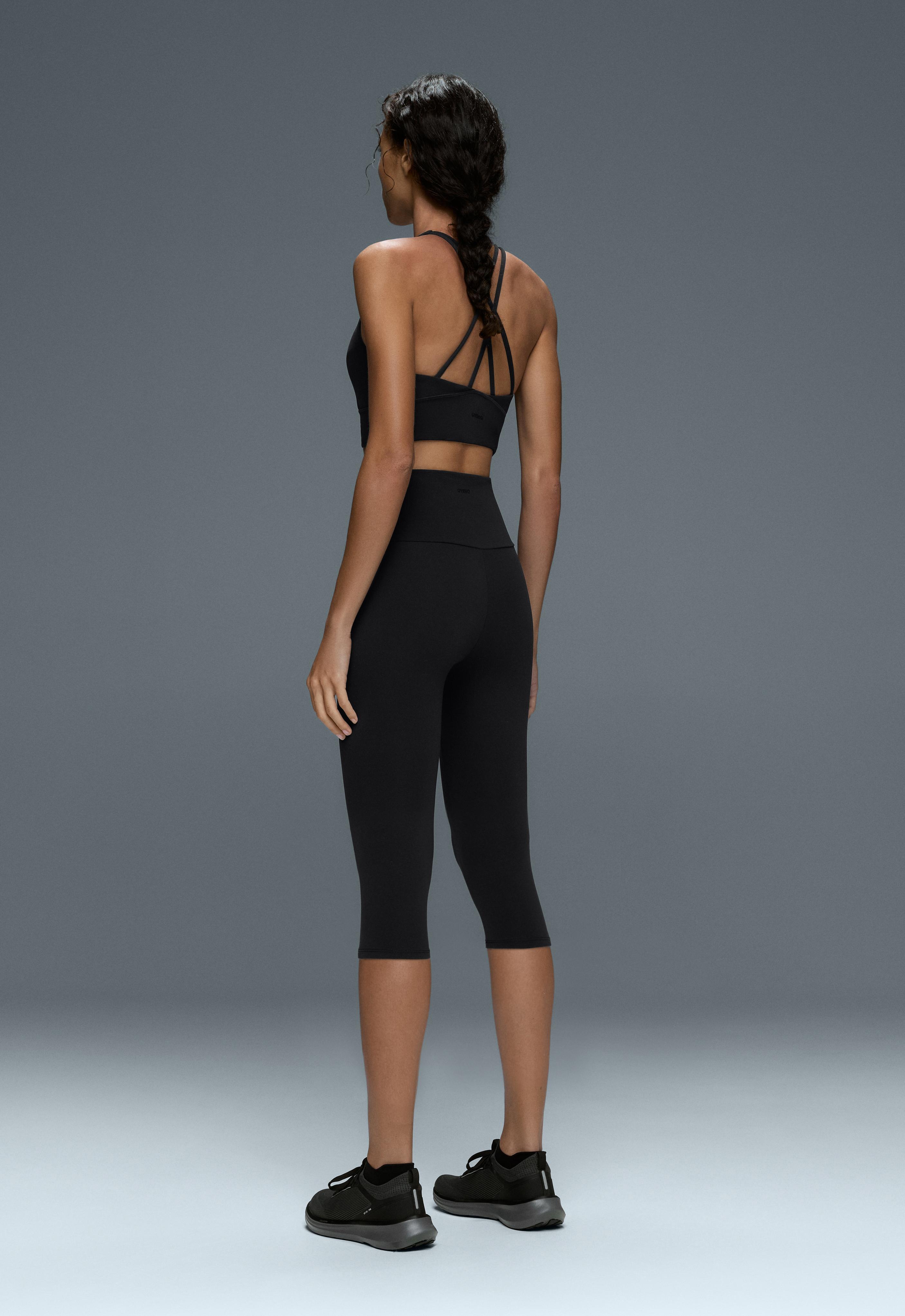 Comfortlux high-rise 40cm knee-length leggings — BLACK