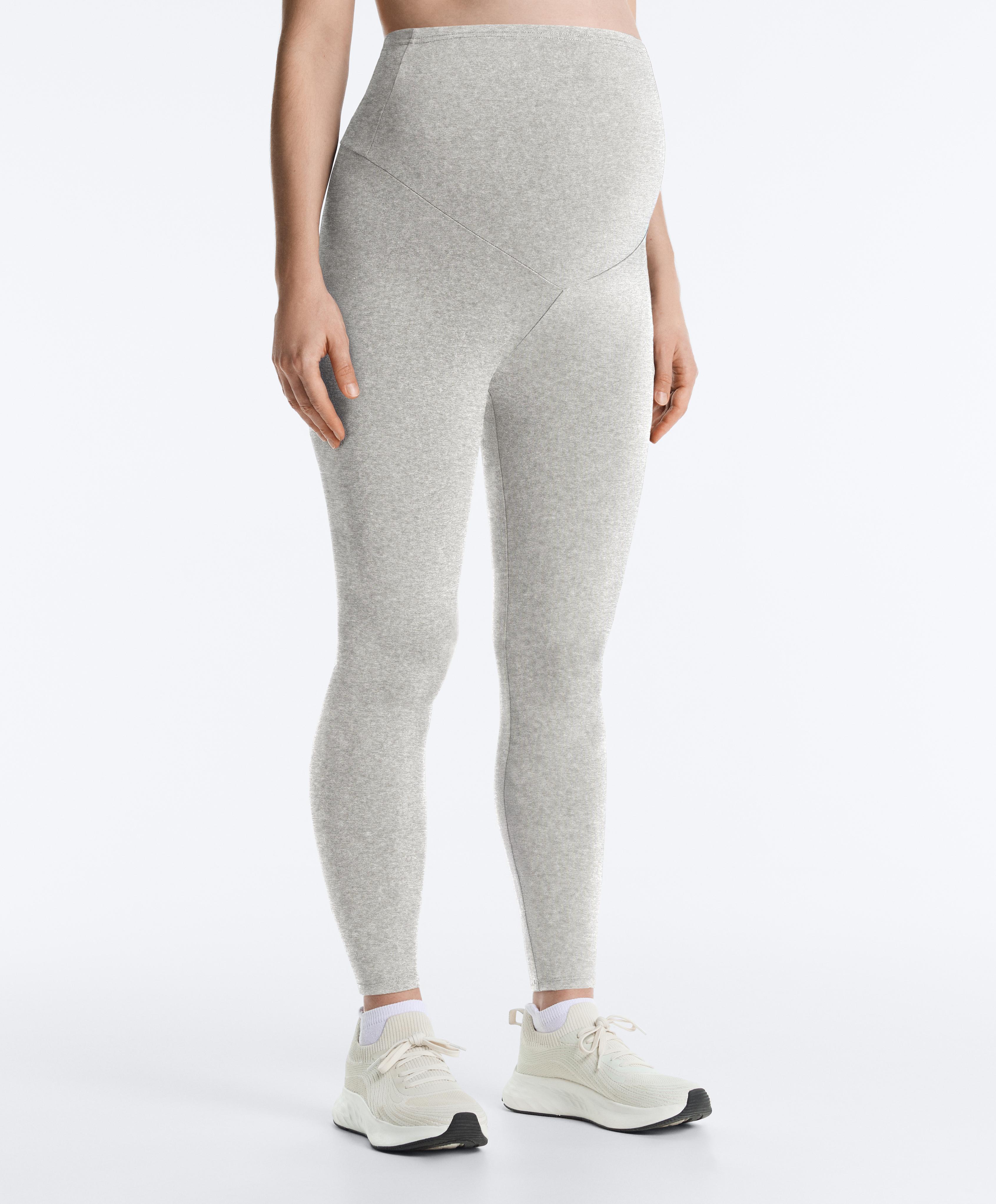 Comfortlux 65cm heathered maternity leggings — PALE GREY