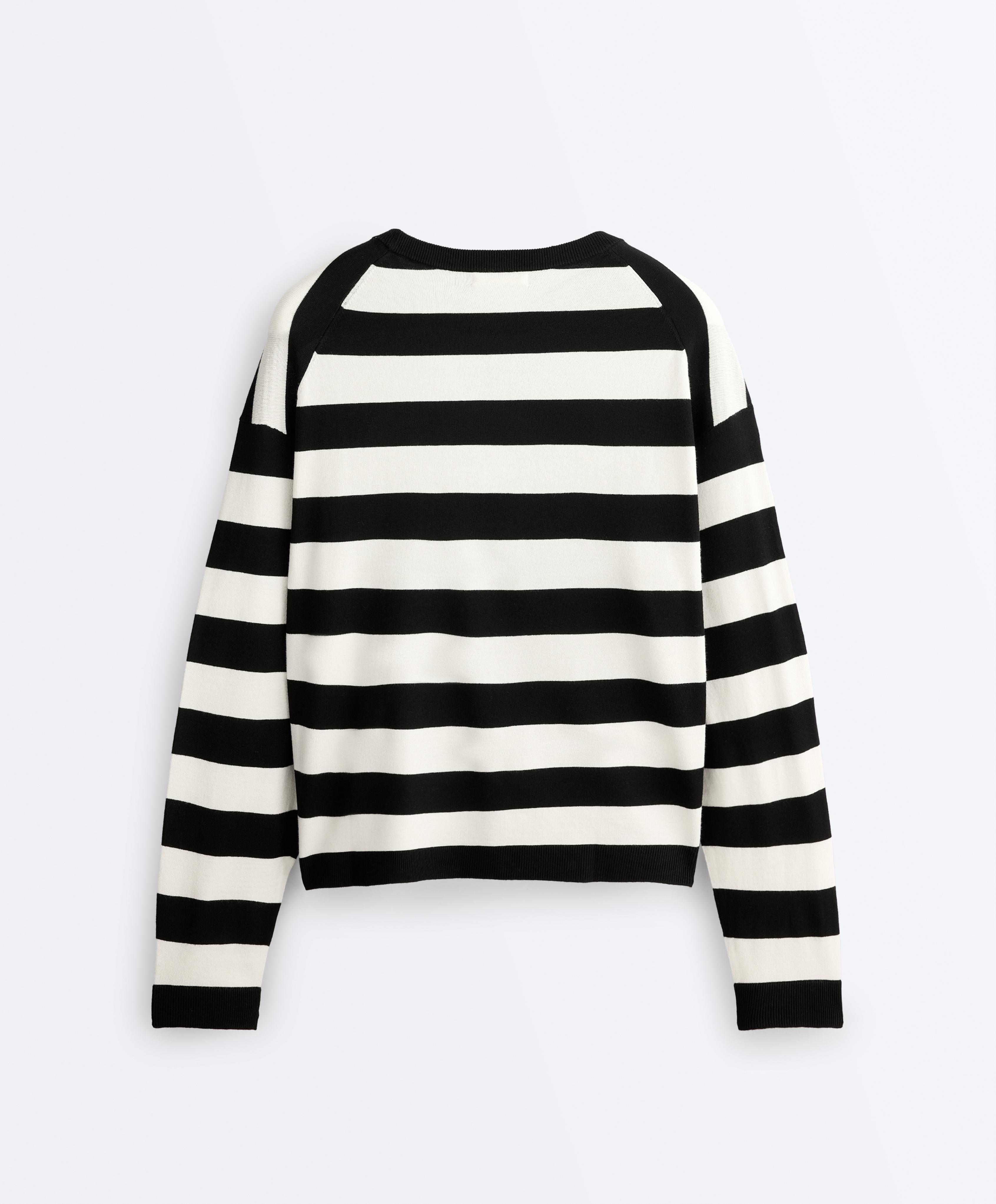 Striped knit jumper — PALE ECRU