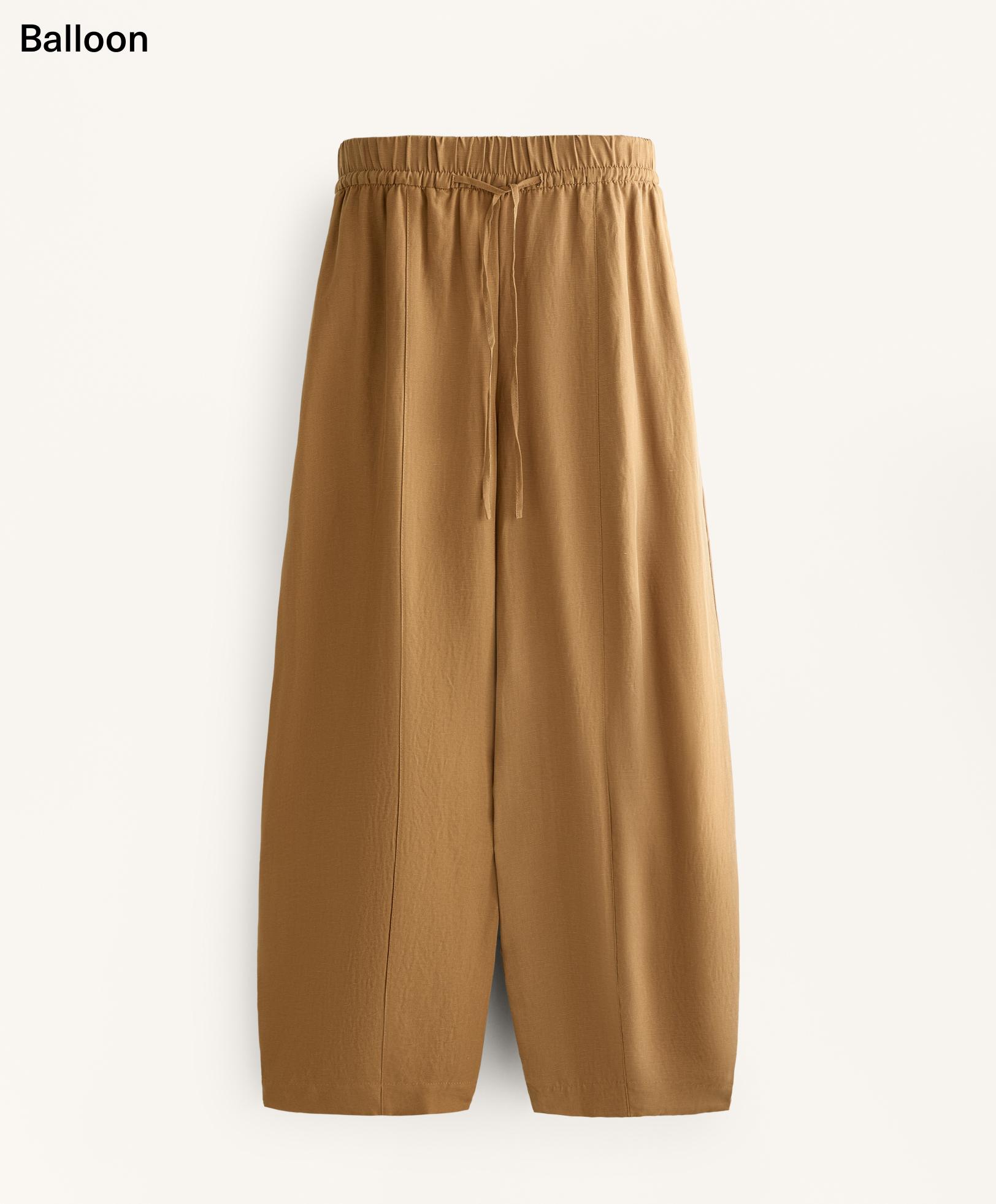 Balloon trousers with seams, lyocell blend and 24% linen