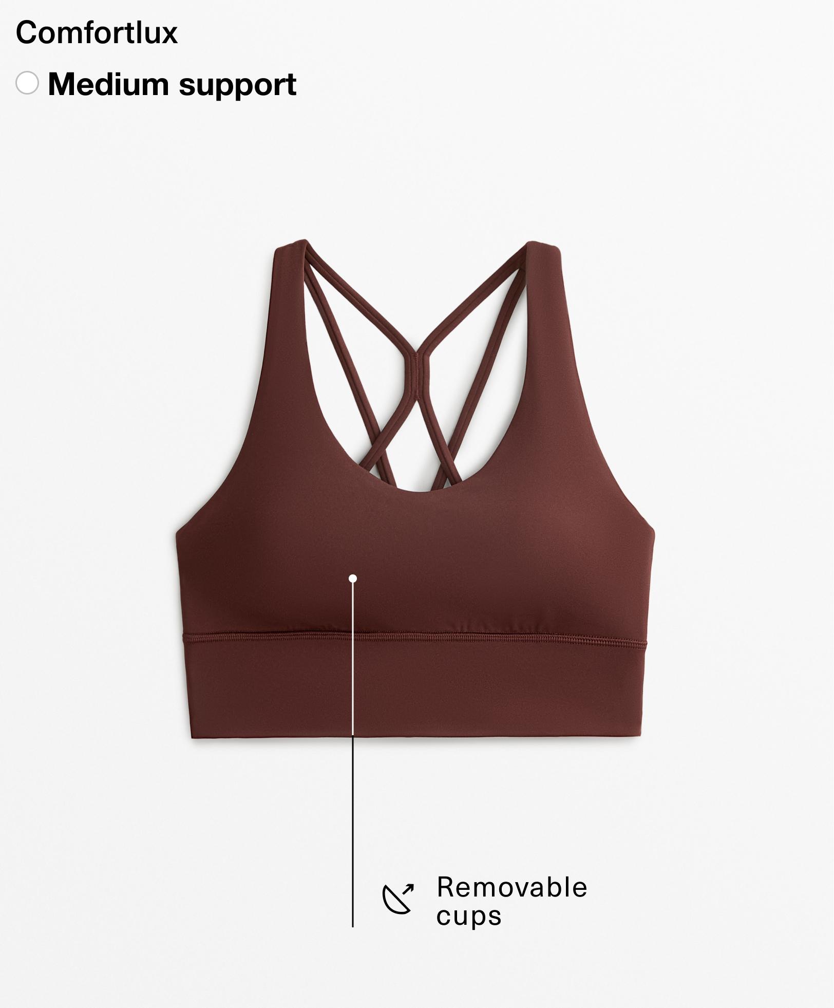 Medium-support comfortlux sports bra with cups